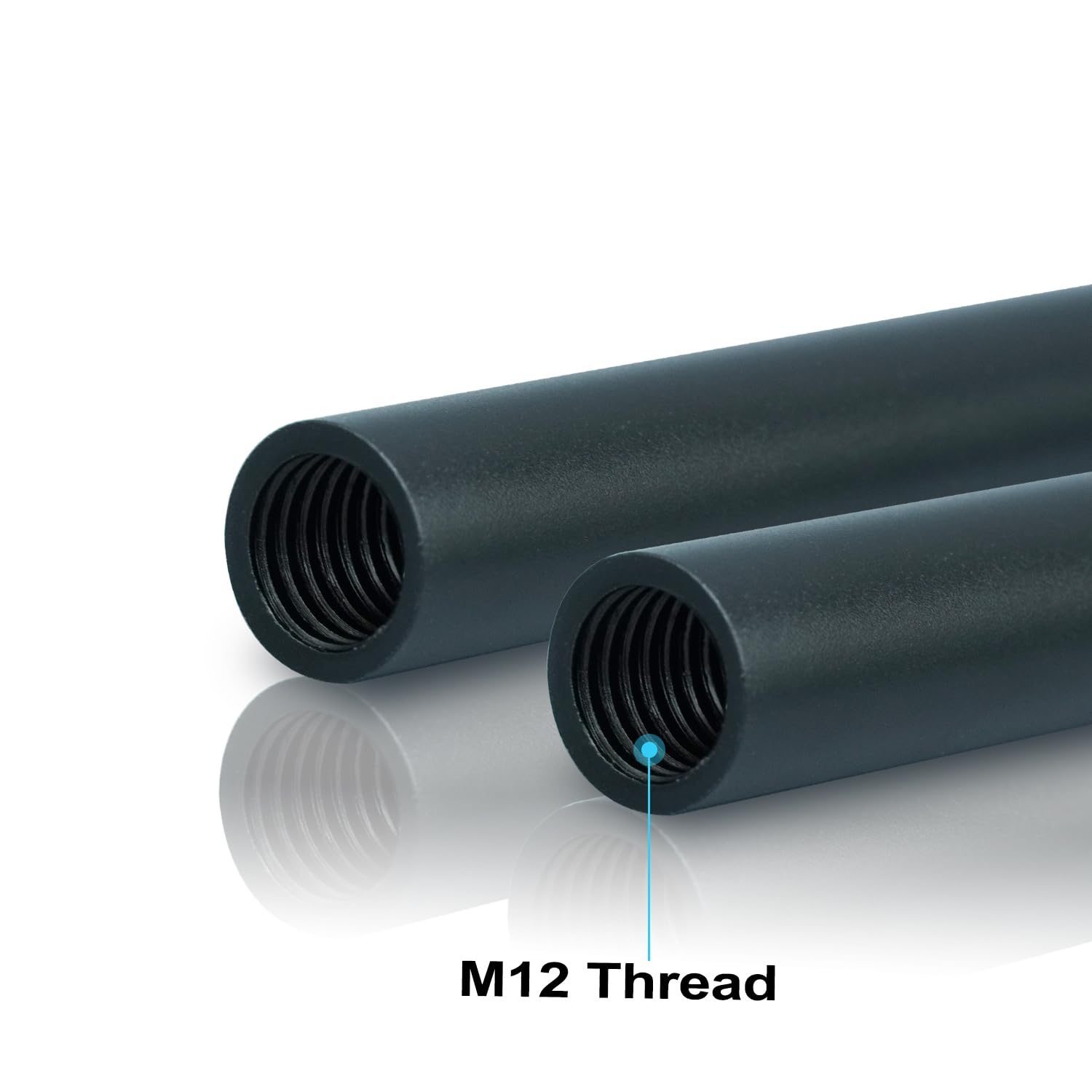 Anntery 15Mm Camera Rods Aluminum Alloy 12Inch Black Rail Rod 300Mm Pack Of 2-A013