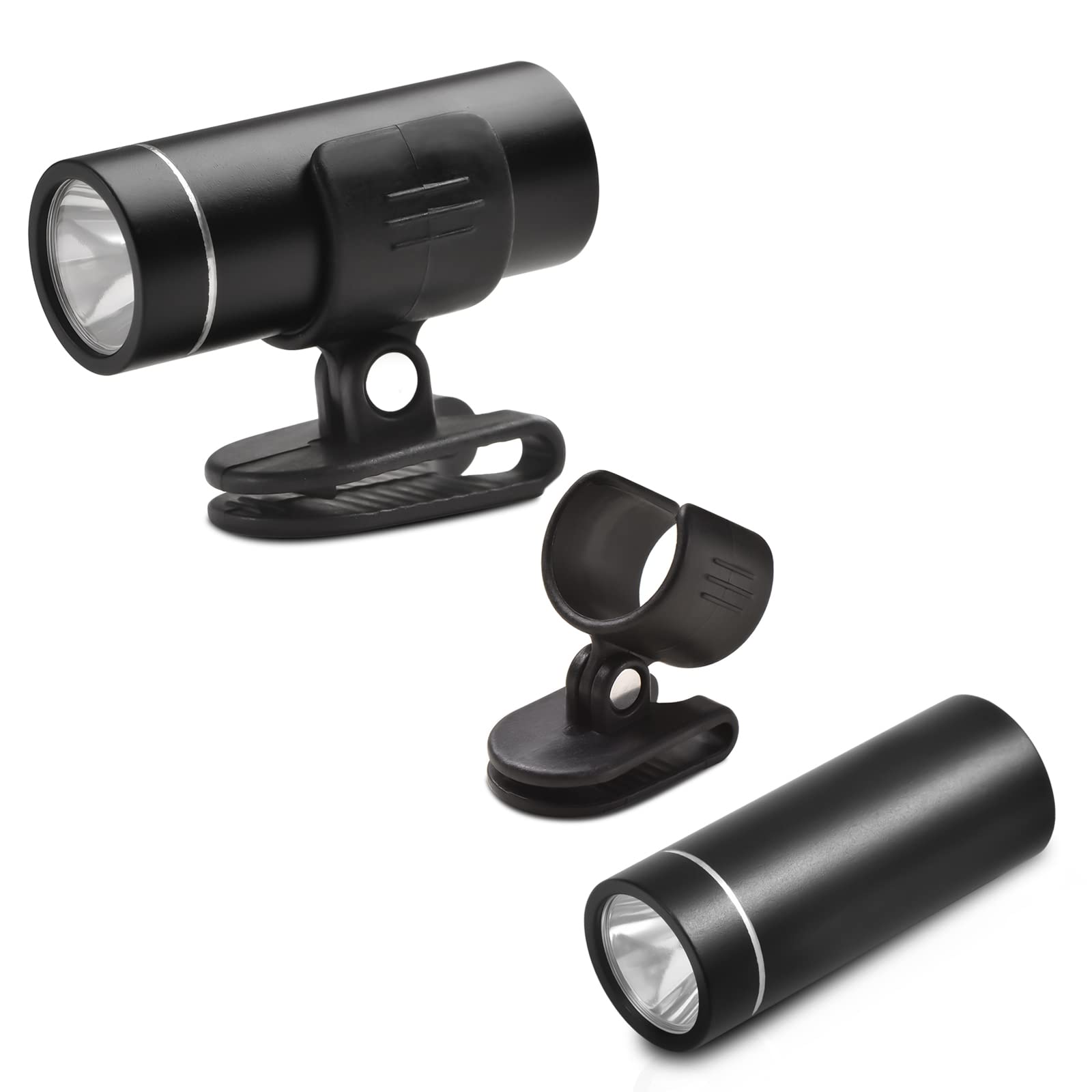 Whiriwhiri 2-Pack Mini Flashlight, Pocket Led Shoe Light, Clip On Rechargeable Hat Flash Light, 200 Lumens Adjustable Brightness Torch,Rechargeable Battery Usb C Cable Cycling Camping Hiking