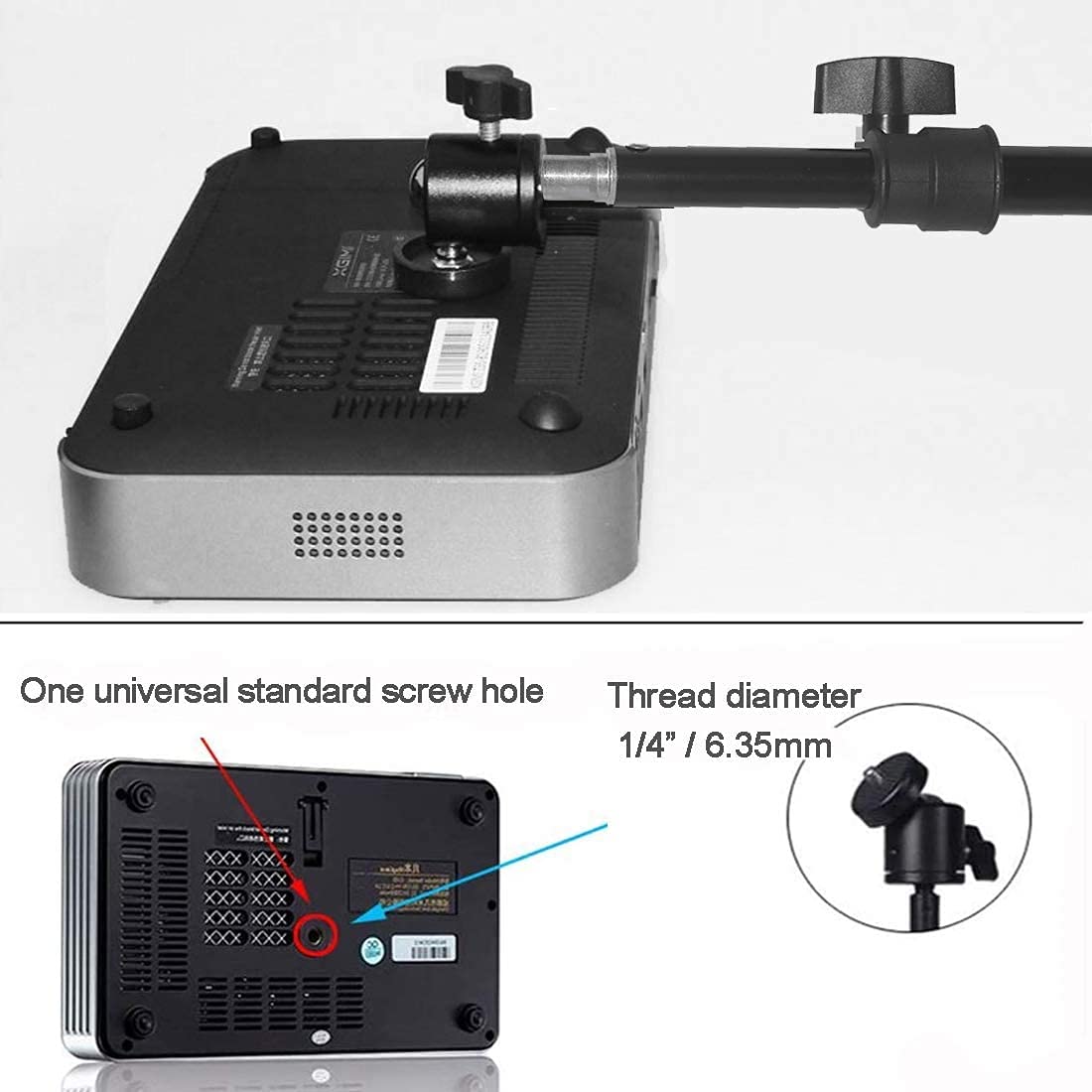 Coret Tripod Stand, Mini Projector Stand,Lightweight Portable Projector Photography Stand Camera Tripod Adjustable Height 20" To 61" Floor Stand Holder, Inculded 360° Rotatable Head Ball (Withstand 3Pound)