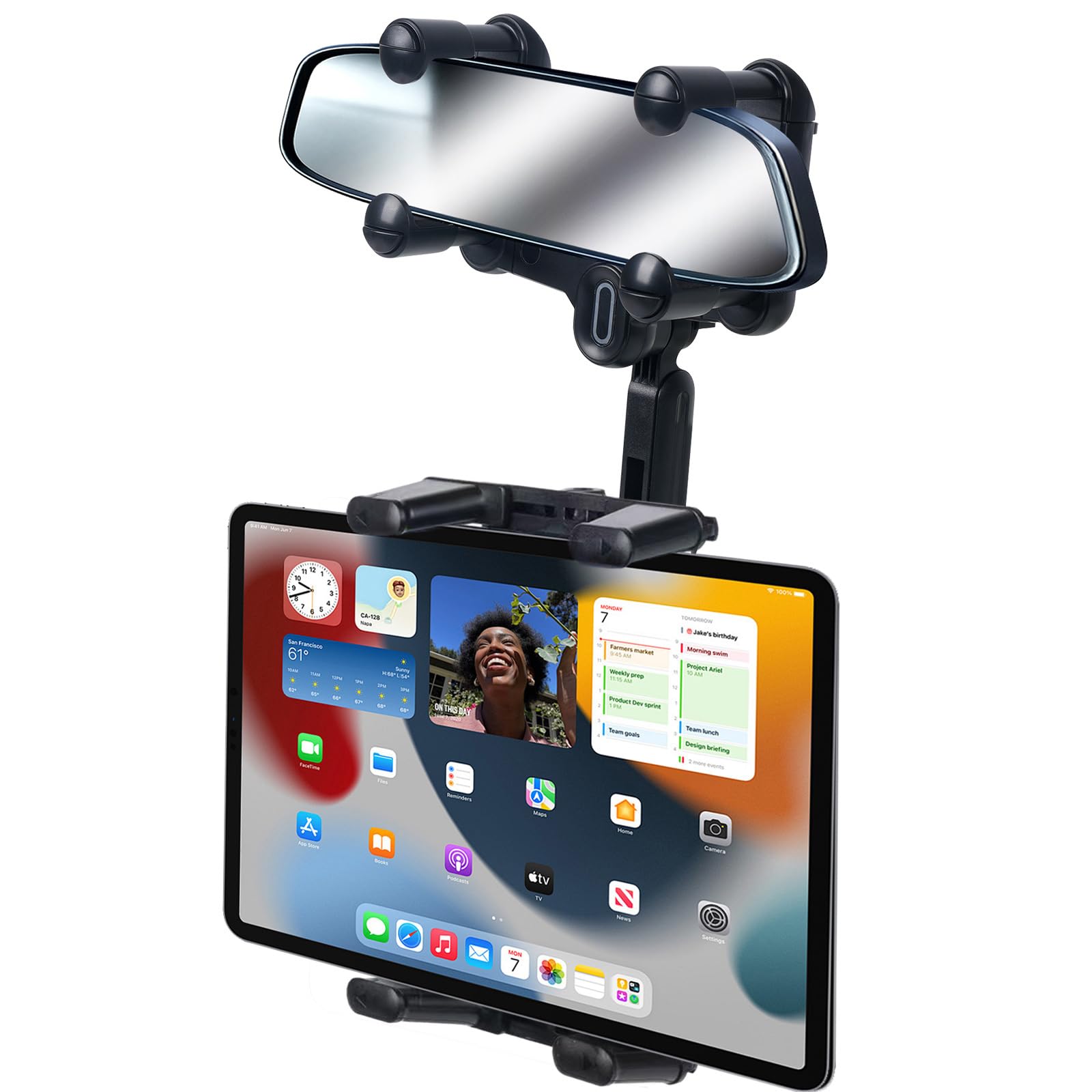 Kelofam Phone Mount For Car,Car Rear View Mirror Phone Holder, Multifunctional 360°Rotatable And Retractable Tablet Holder For Car，Suitable For Iphone,Ipad,Samsung Z Fold 5 4, All Foldable Phones