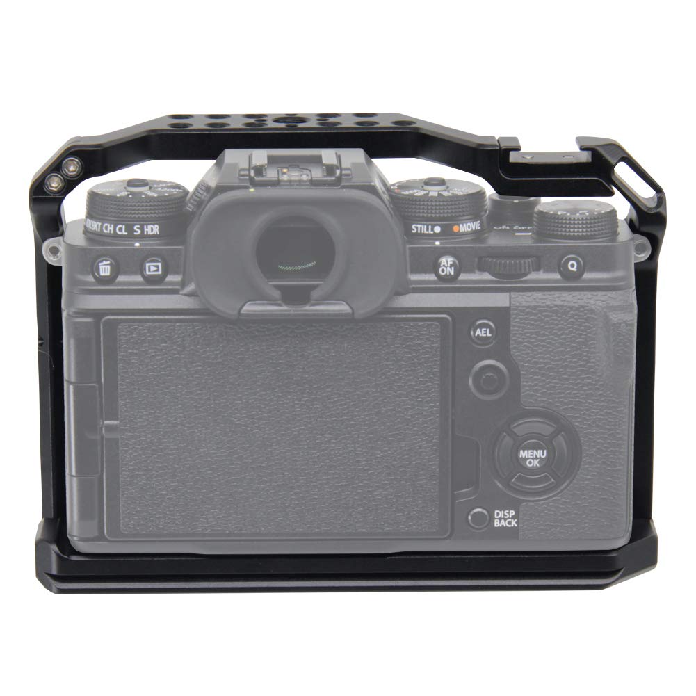 Easy Hood Camera Cage For Fujifilm X-T4 Fuji Xt4 Mirrorless Digital Camera, Vlogging Video Shooting Filmmaking Rig Stabilizer With Cold Shoe 1/4" Thread Holes & 3/8" Locating Hole