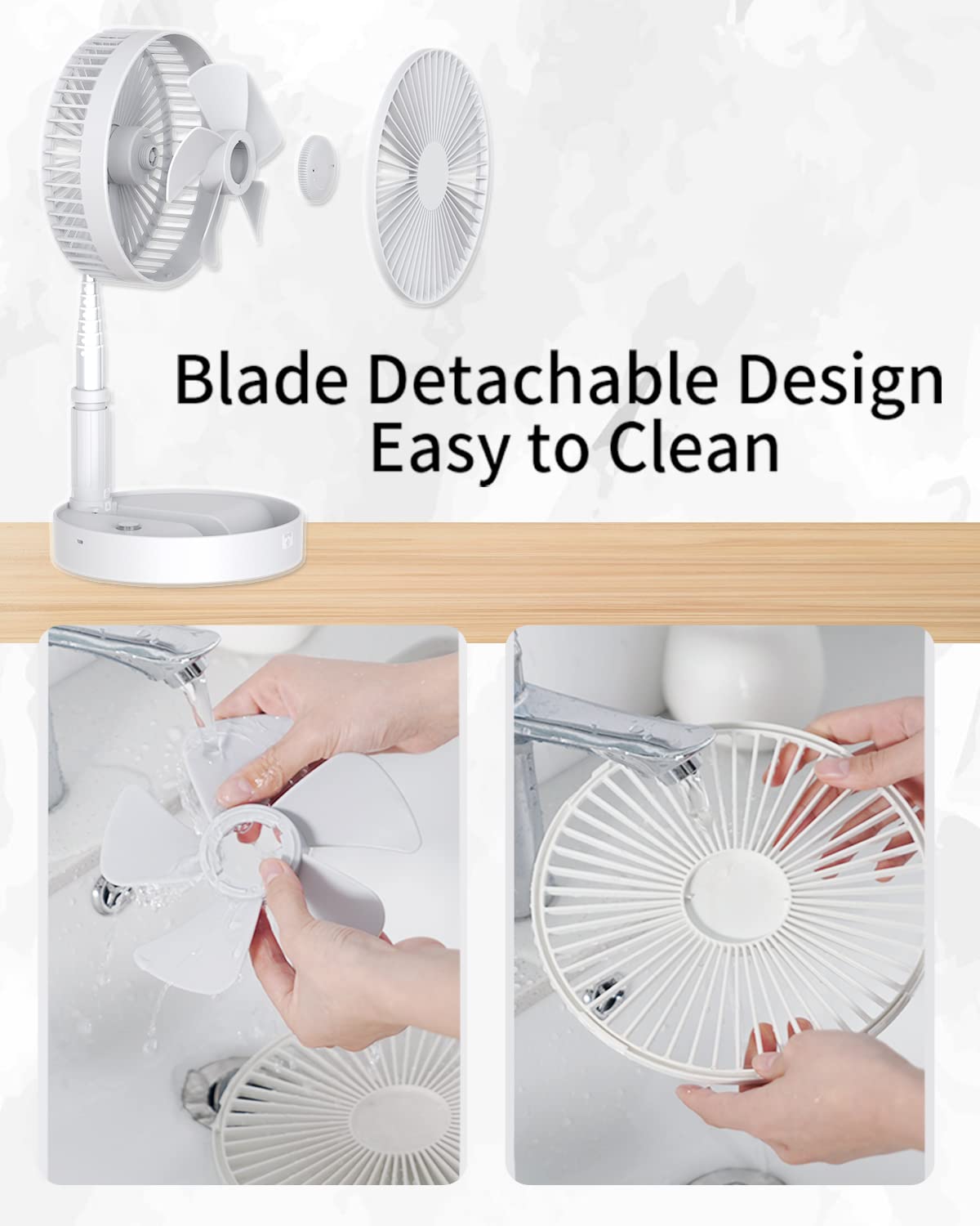 Un Unitedtime Desk And Table Fan, Foldable Fans Portable Travel Fan Battery Operated Or Usb Powered
