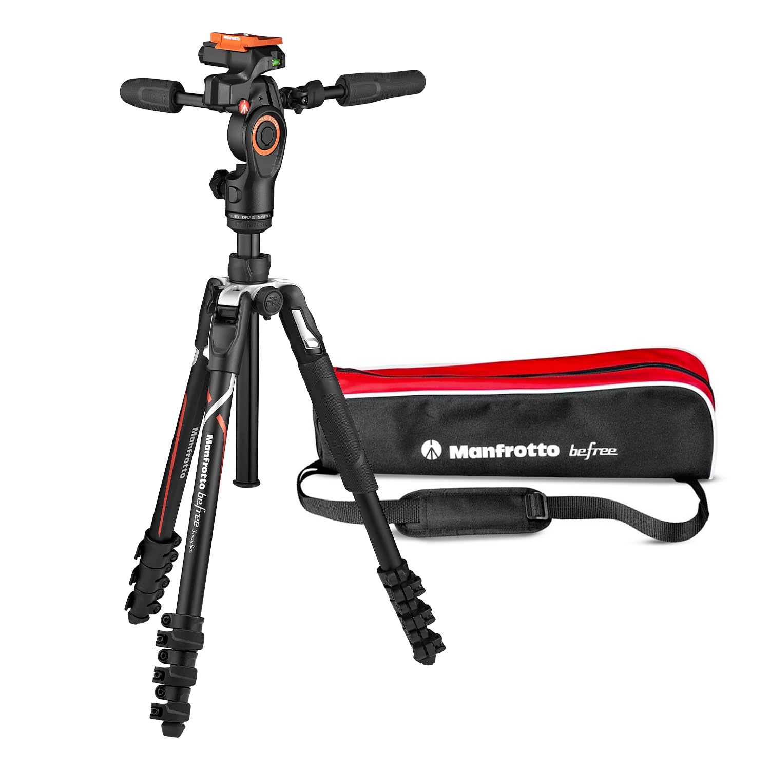 Manfrotto Be Live Advanced 4-Section Aluminum Travel Tripod With 3-Way Fluid Head