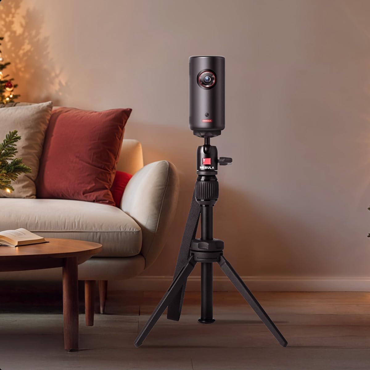 Nebula Adjustable Tripod Stand, Compact, Portable Projector Stand, Includes Universal Mount And Swivel Ball Head - Aluminum Alloy Tripod Stand, For Capsule 3, Capsule 3 Laser, Capsule Air
