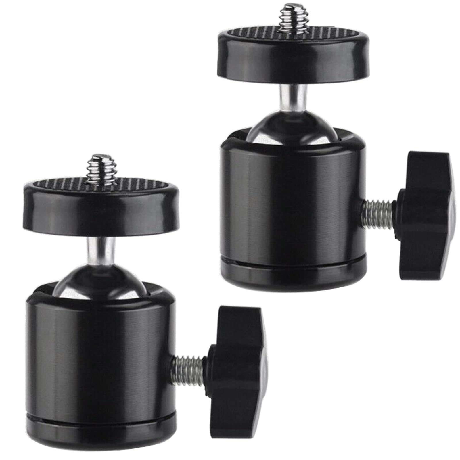 Fotasy 2 Pcs 360° Rotating Swivel Mini Ball Head Ballhead With 1/4" Screw, Mount Bracket Holder Tripod, Aluminium Alloy 2.5Oz Light Weight, Loads 4 Lbs, Compatible With Dslr Smartphone, Action Cameras