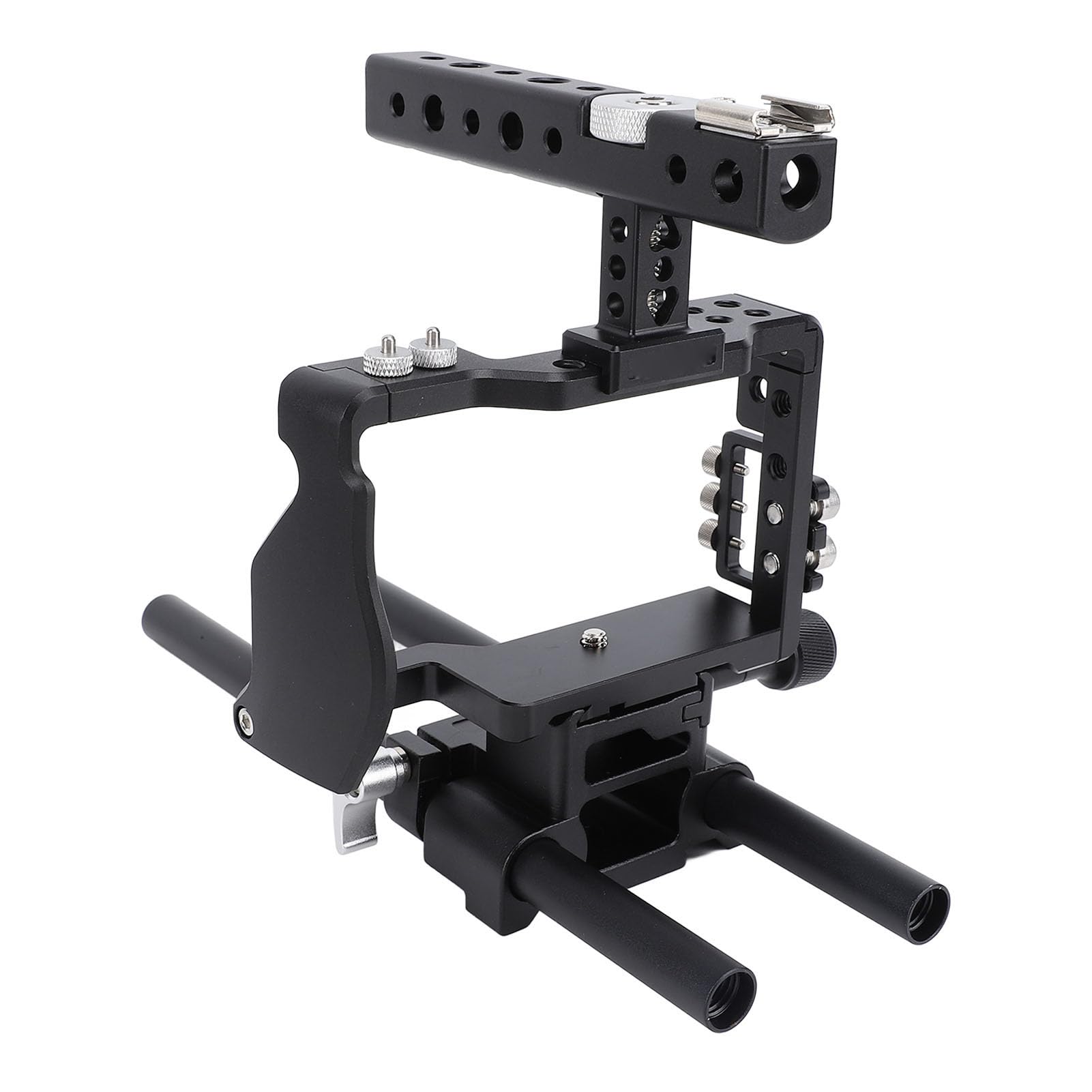 Ciciglow Dslr Rig Camera Cage, Video Stabilizer Kit With Matte Box Follow Focus, Lightweight Aluminum Alloy, For A6300 Photography, Compatible With Lights And Dslr Cameras