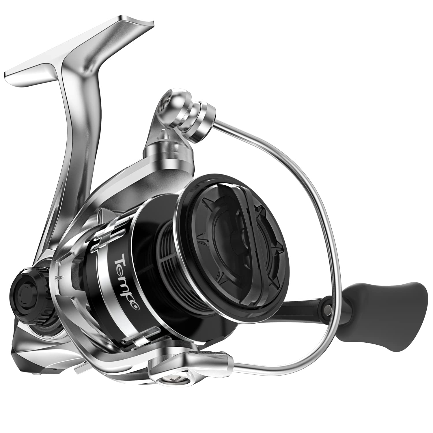 Tempo Travel Fishing Reels Spinning Vertix 10+1 Bb 6.2:1 High Gear Ratio - 20Lbs Drag Max Carbon Fiber Perfect For Freshwater Bass Catfish Spinning Reels