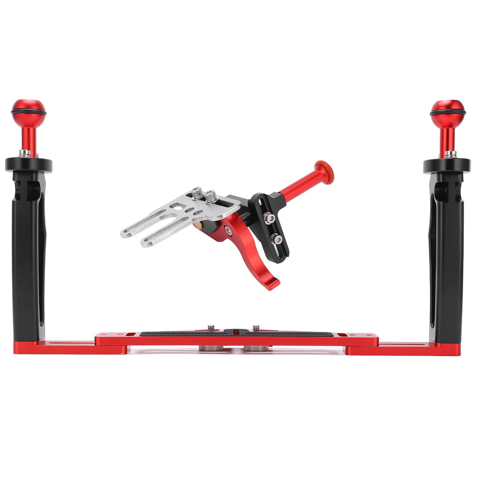 Denash Dual Handle Tray Stabilizer, Adjustable Telescopic Diving Underwater Camera Housing, Ergonomic Tray With Shutter For