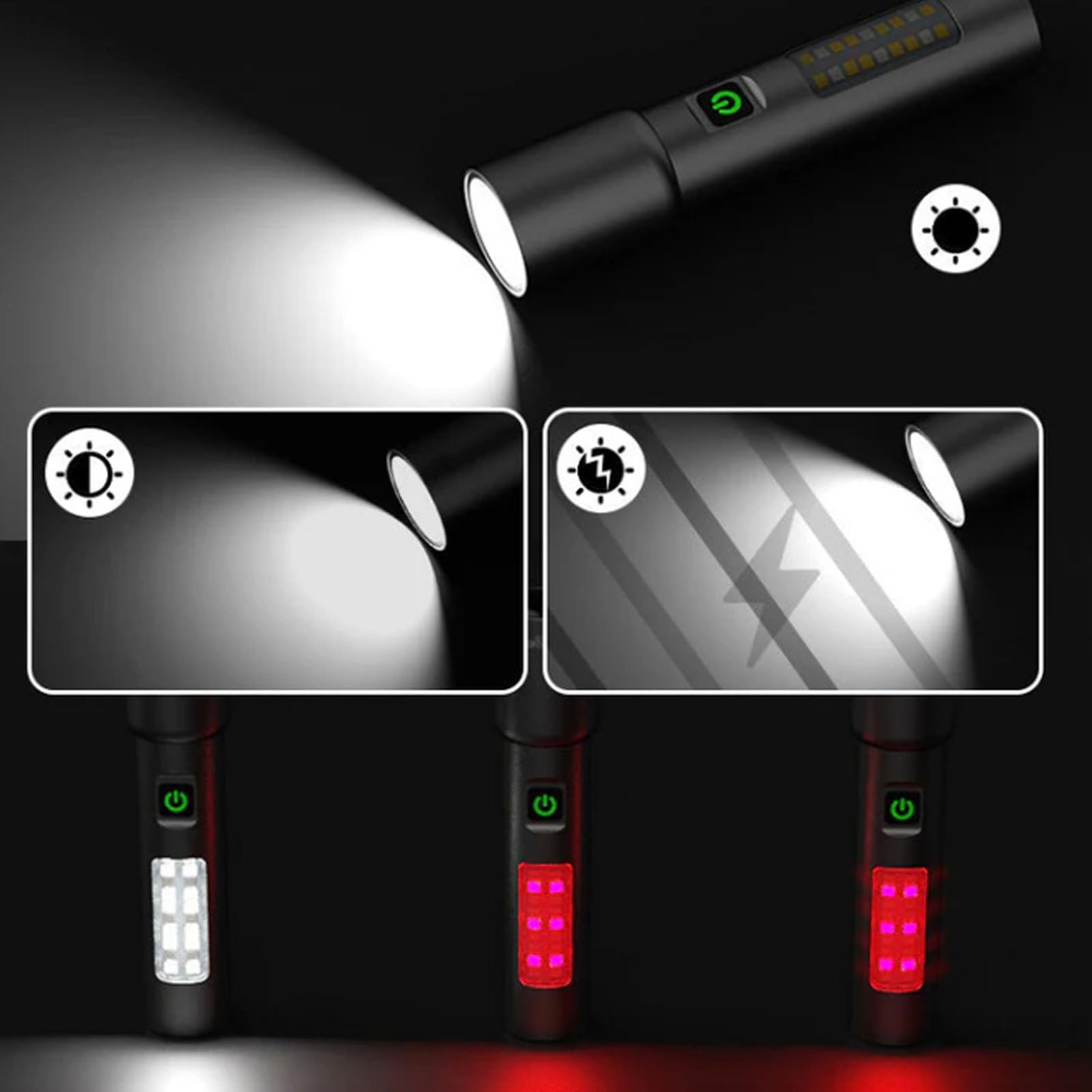 Fetnhu Ultra-Bright Zoomable Flashlight,Copenrain Flashlight,Led Rechargeable Utility Flashlights High Lumens,Super Bright Waterproof Zoomable Emergencies Handheld Spotlight For Camping (2Pcs)