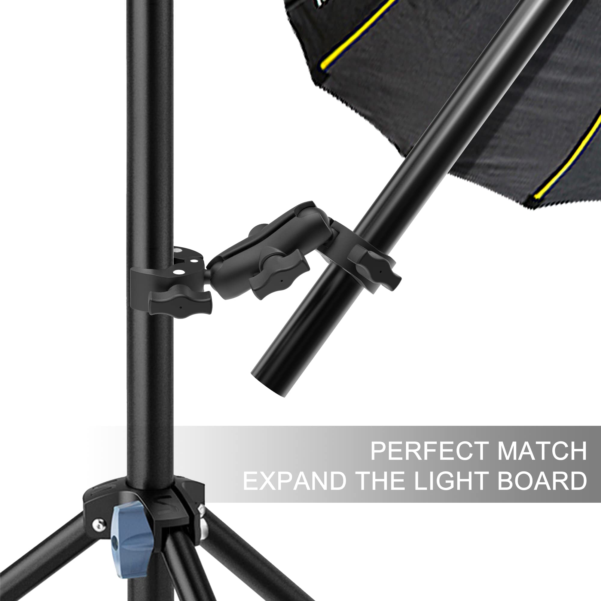 Taisioner Double Super Clamp Mount Umbrella Clamp Camera Clamp Pole Clamp For Monitor Bracket Magic Socket Arm Desk Photo Studio Light Stand, Photography Reflector, Flag Holder Mount, Cross Bar