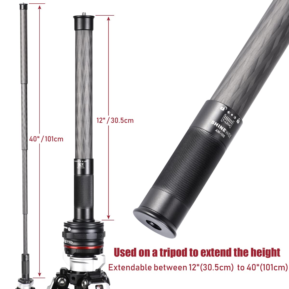 Shiee Camera Extension Pole + Move Quick Release System,360 Degree Qiick Release Pole For Camera,Gimbal