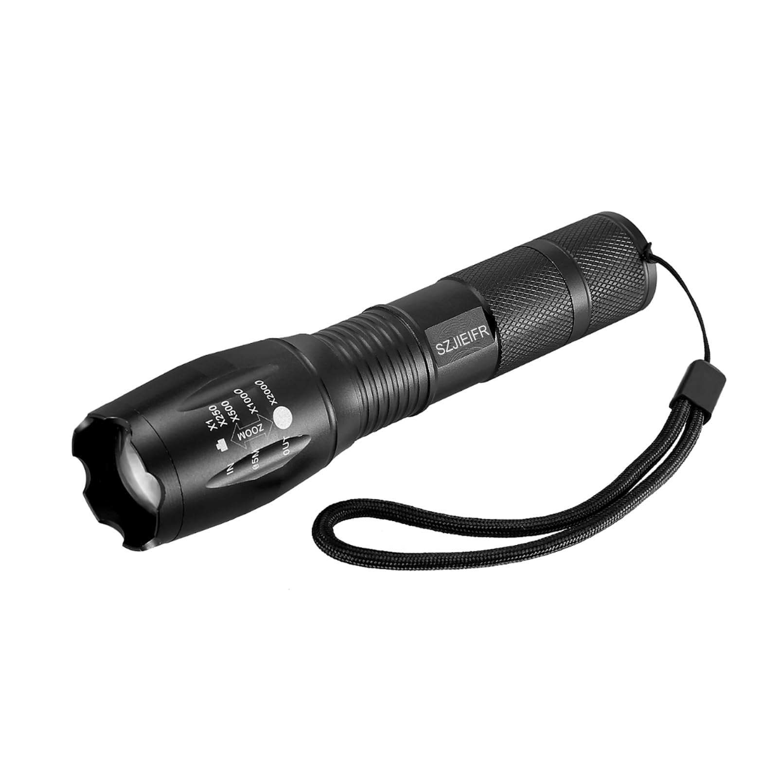 Szjieifr 18650 Lightweight Led Pocket Handheld Powerful Flashlight, 5 Modes Zoomable, Aluminum Alloy, Waterproof For Home And Outdoor
