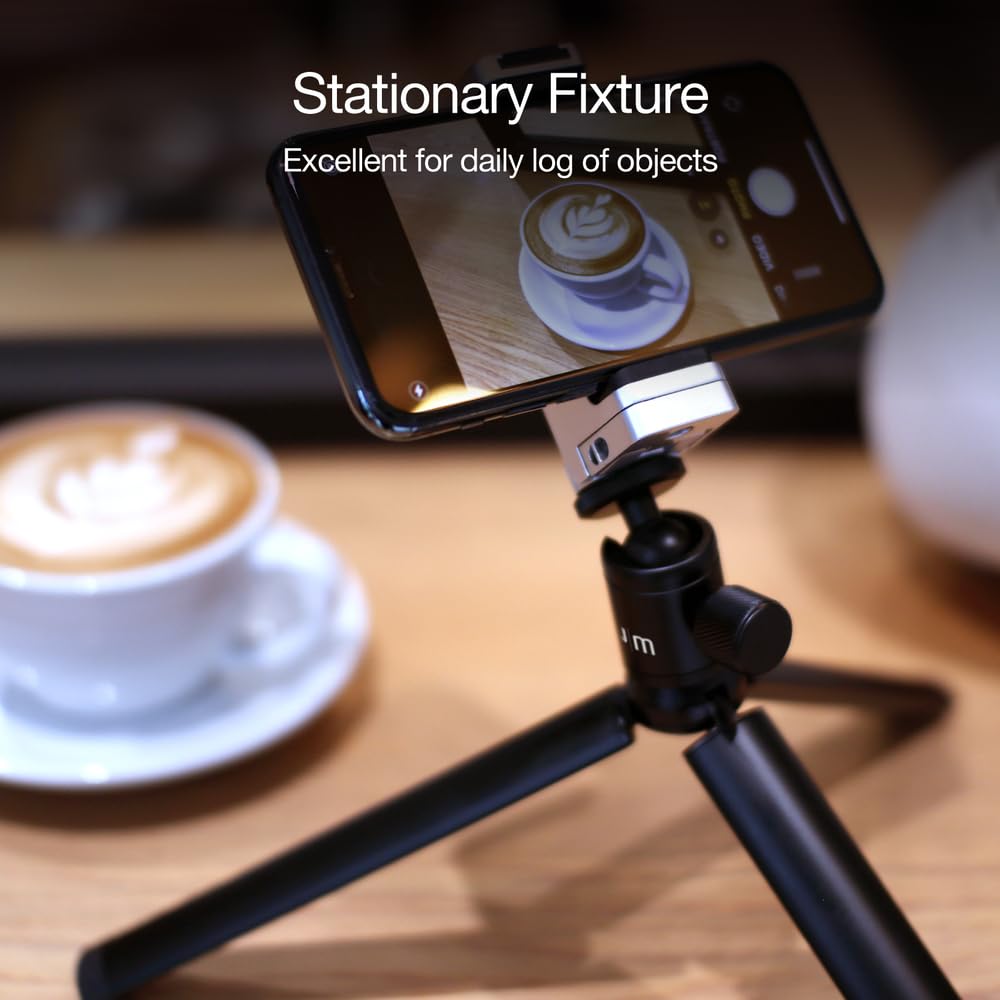 Just Mobile Shuttergrip Mini Tripod Premium Aluminum Alloy Ball Head Mount Standard 1/4" Screw Desktop Tabletop Stand Tripod Fits All Cameras Black