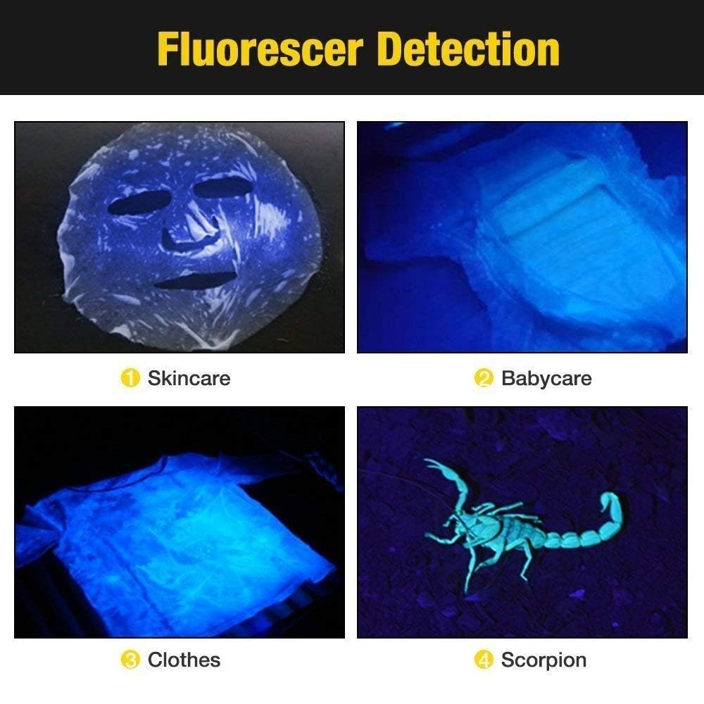Cfikte Uv Led Flashlight Black Light Uv Lights 9 Led Ultraviolet Blacklight Flashlights Pets Urine And Stains Detector On Clothes Carpet Rugs (5 Pack)