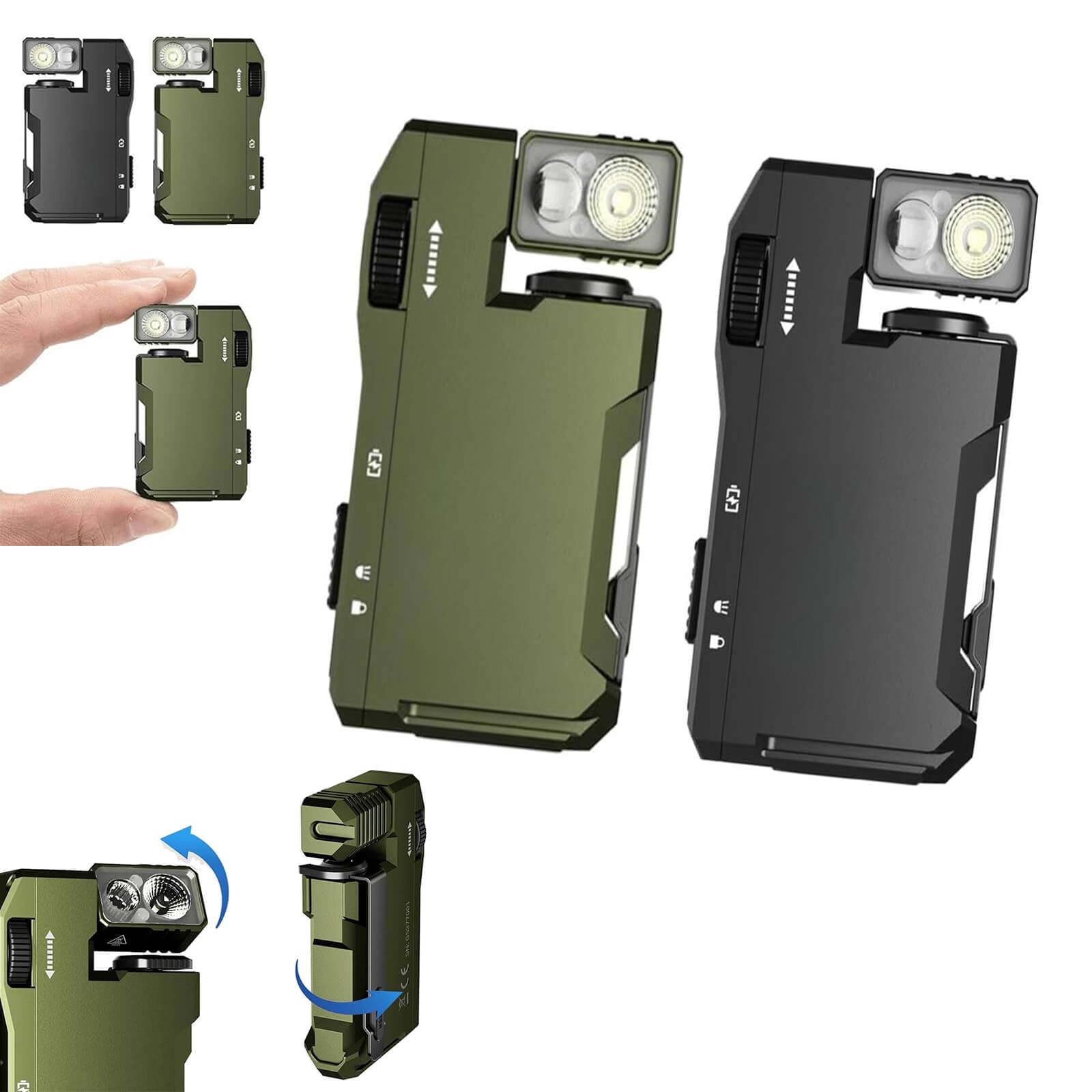 Bzuuhv G5 Rechargeable Edc Flashlight – 400 Lumen Magnetic Mini Flashlight, Waterproof Pocket Led Flashlight For Outdoor, Home, Car, Emergency Use (Black + Green)