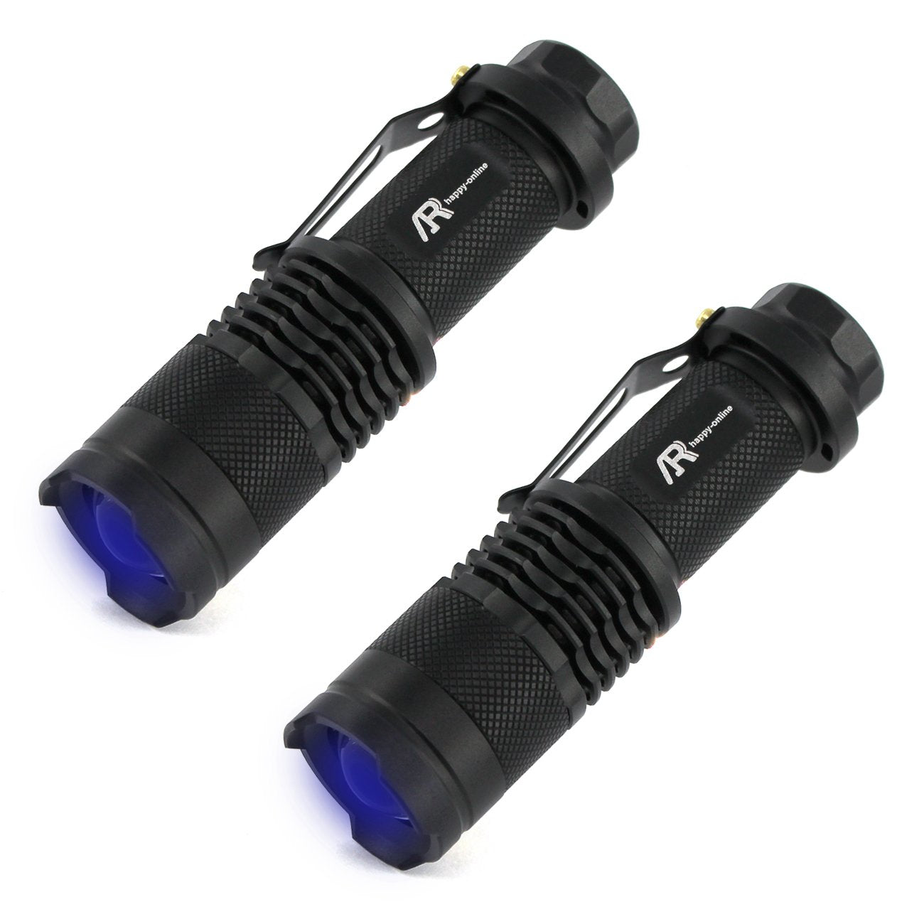 Ar Happy Online Uv Flashlight, Uv Light Flashlight Black Light, Zoomable 365Nm Uv Blacklight Led Flashlight Detector For Pets Urine And Stains, Resin Curing, Bed Bugs And Scorpions (2 Pack)