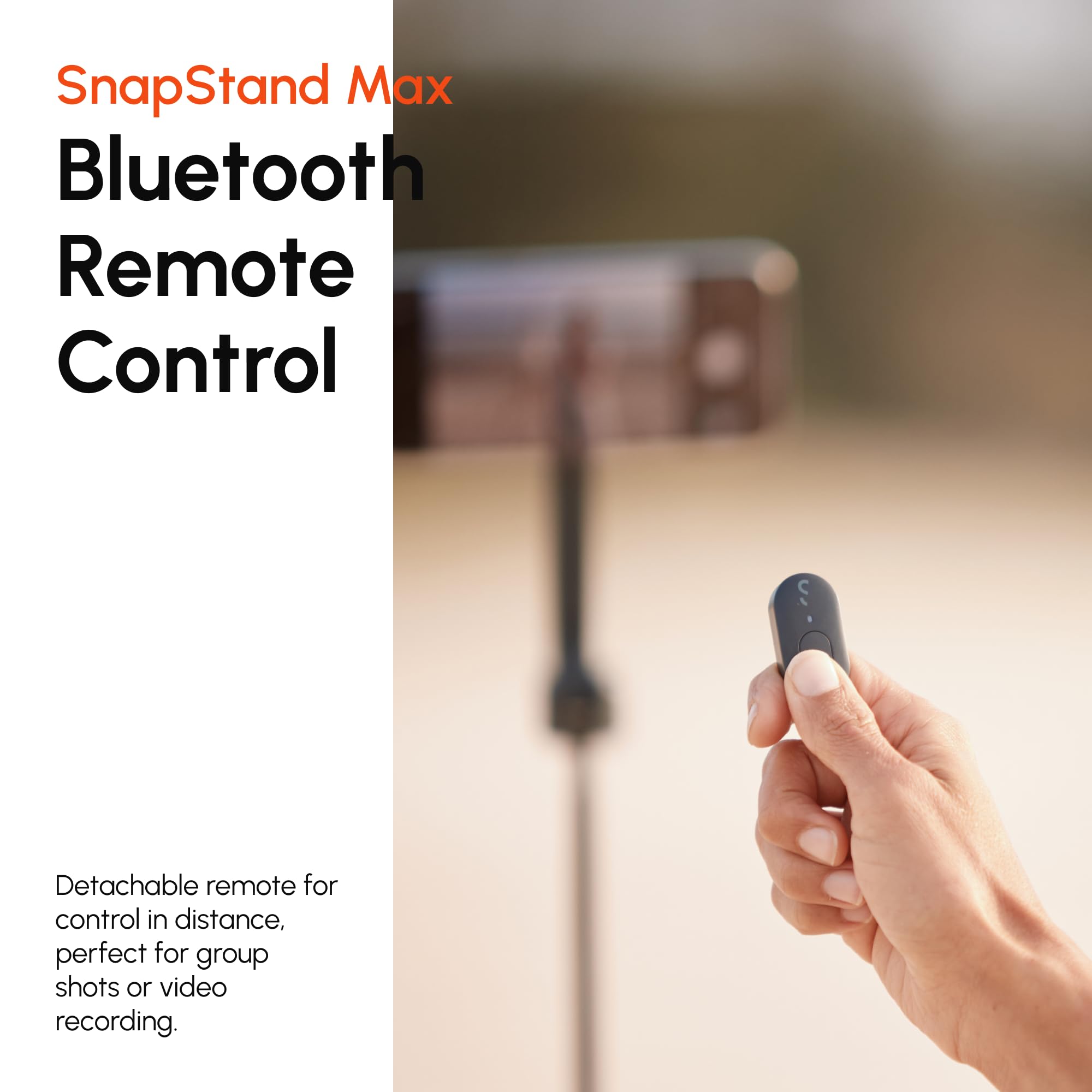 Shiftcam Snapstand Max – Magnetic Selfie Stick & Tripod – Compact, Foldable & Extendable With Tilt Head And Magnetic Bluetooth Remote (Stone, Snapstand Max)