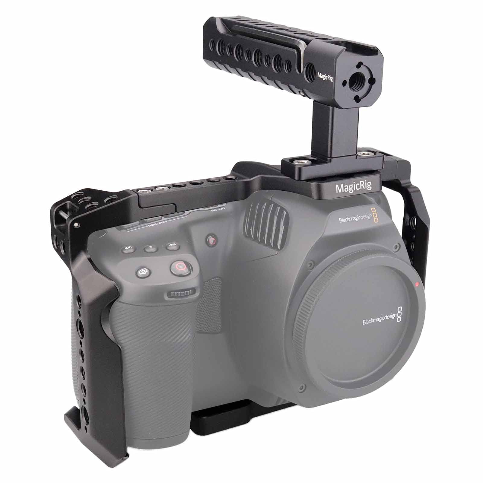 Magicrig Camera Cage Compatible With Bmpcc 6K Pro For Blackmagic Design Pocket Cinema Bmpcc 6K Pro With Top Handle