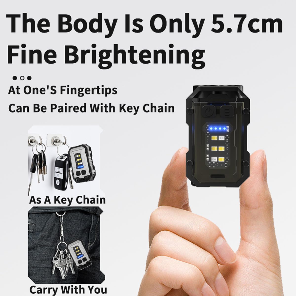 Yugfmor Rechargeable Keychain Flashlight With Type-C Fast Charging,Mini Utility Flashlight 750Mah ，Magnetic Base Dual Switches, Waterproof Pocket Light For Camping Edc Emergency (Black)