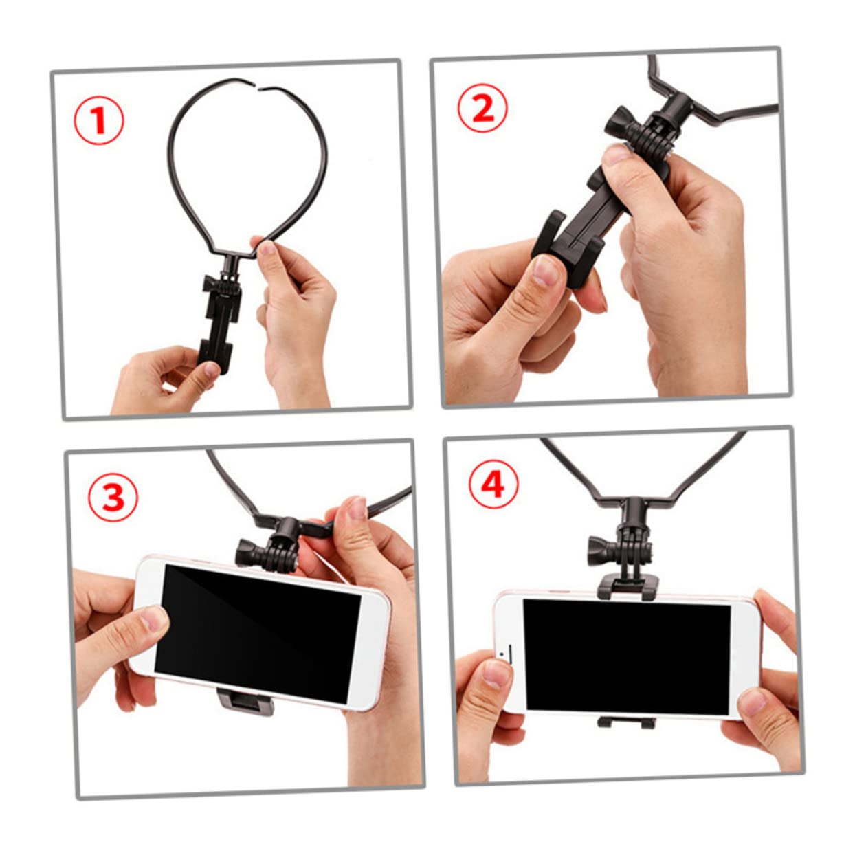 Osaladi Neck Hanging Stabilizer Phone Camera Hanging Clip For Plastic Neck Clamp Recording Bracket Black