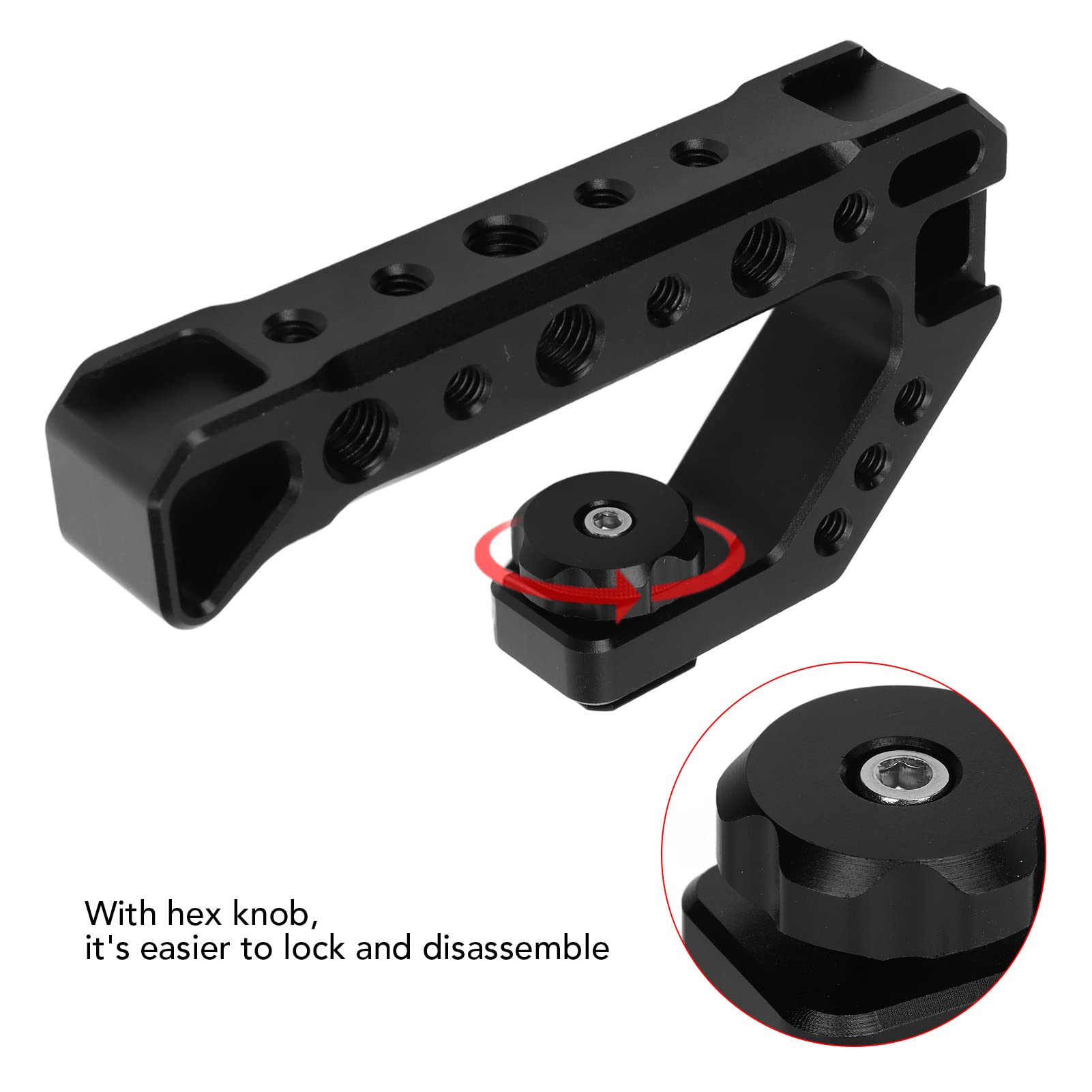 Vikye Superior Grip For Slr Camera Mirrorless Camera Cold Shoe Adapter Hand Stabilizer For Shooting, Ergonomic Design Top Grip