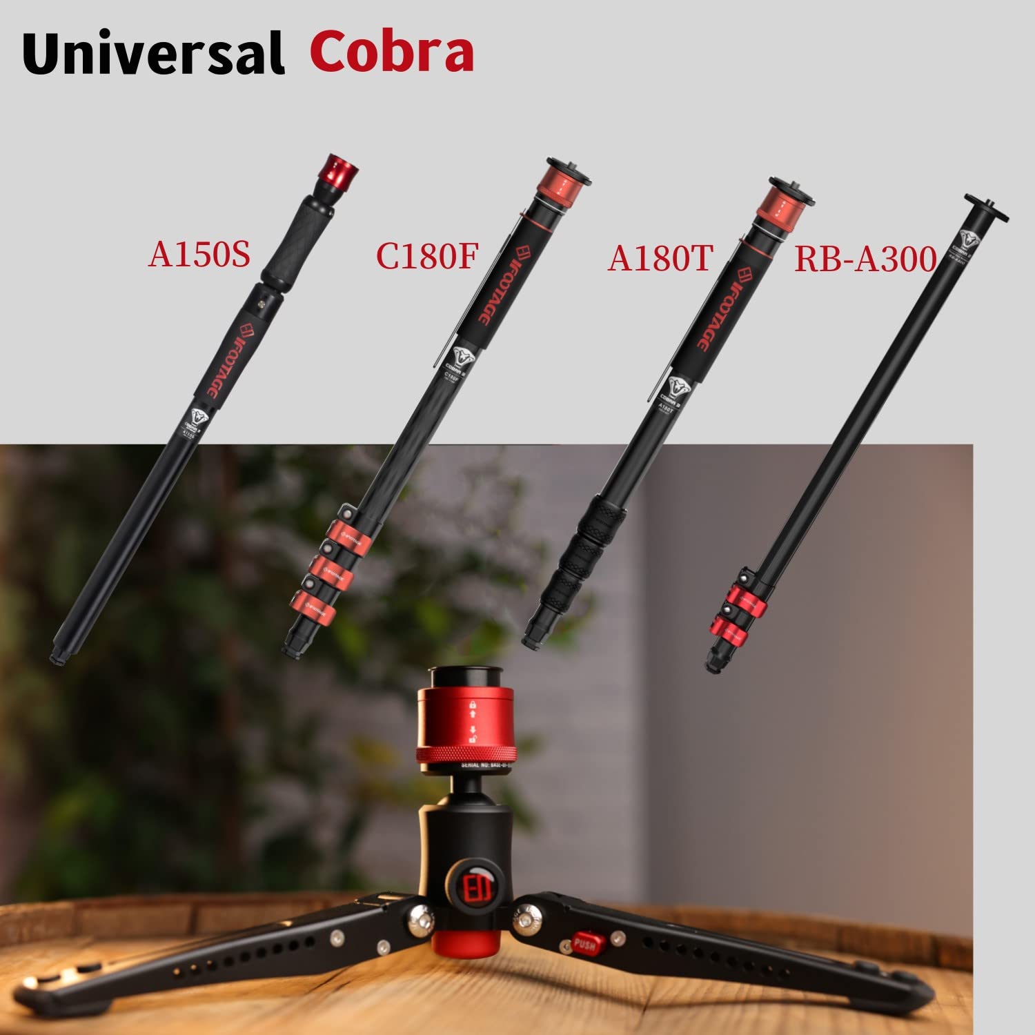 Ifootage Cobra 3 Base,Monopod Base,Portable Tabletop Mini Tripod Mount With 360° Degree Rotatable Ball-Head,Quick Release Platform,Compatibility Cobra 2,Max Load 17.6 Lbs