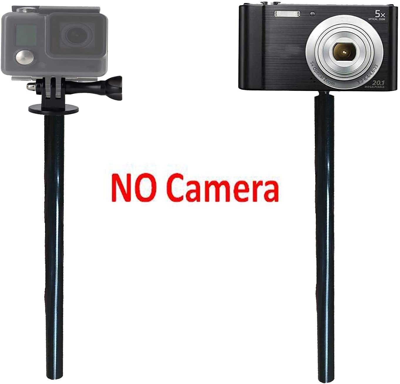 Auxphome Metal Tripod Extender Tube Extension Rod/Tripod Pole - With 1/4"-20 Female Threaded And 1/4"-20 Male Threaded For Tripod Stabilizer For Dslr & Slr Cameras/Action Camera Adapter