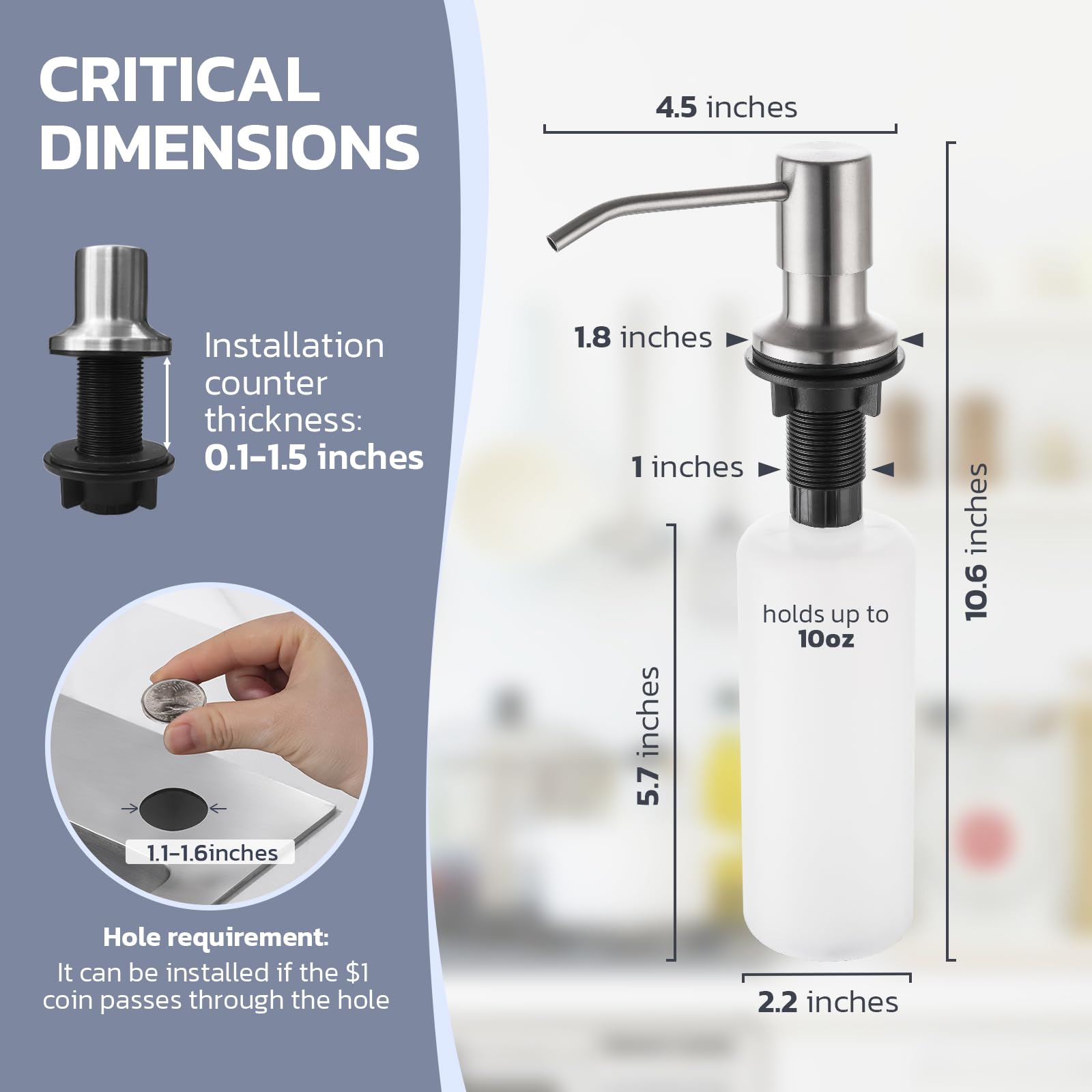 Wewe Kitchen Sink Faucet With Soap Dispenser, Kitchen Faucet With Pull Down Sprayer 3 Modes Stainless Steel Single Handle Single Hole Pull Out Brushed Nickel Faucet For Bar Laundry Rv Utility Sink