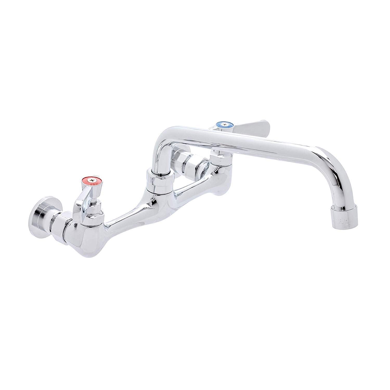 Royal Britania Commercial Wall Mount Kitchen Sink Faucet 8 Inches Centers With 8 Inches Swing Spout