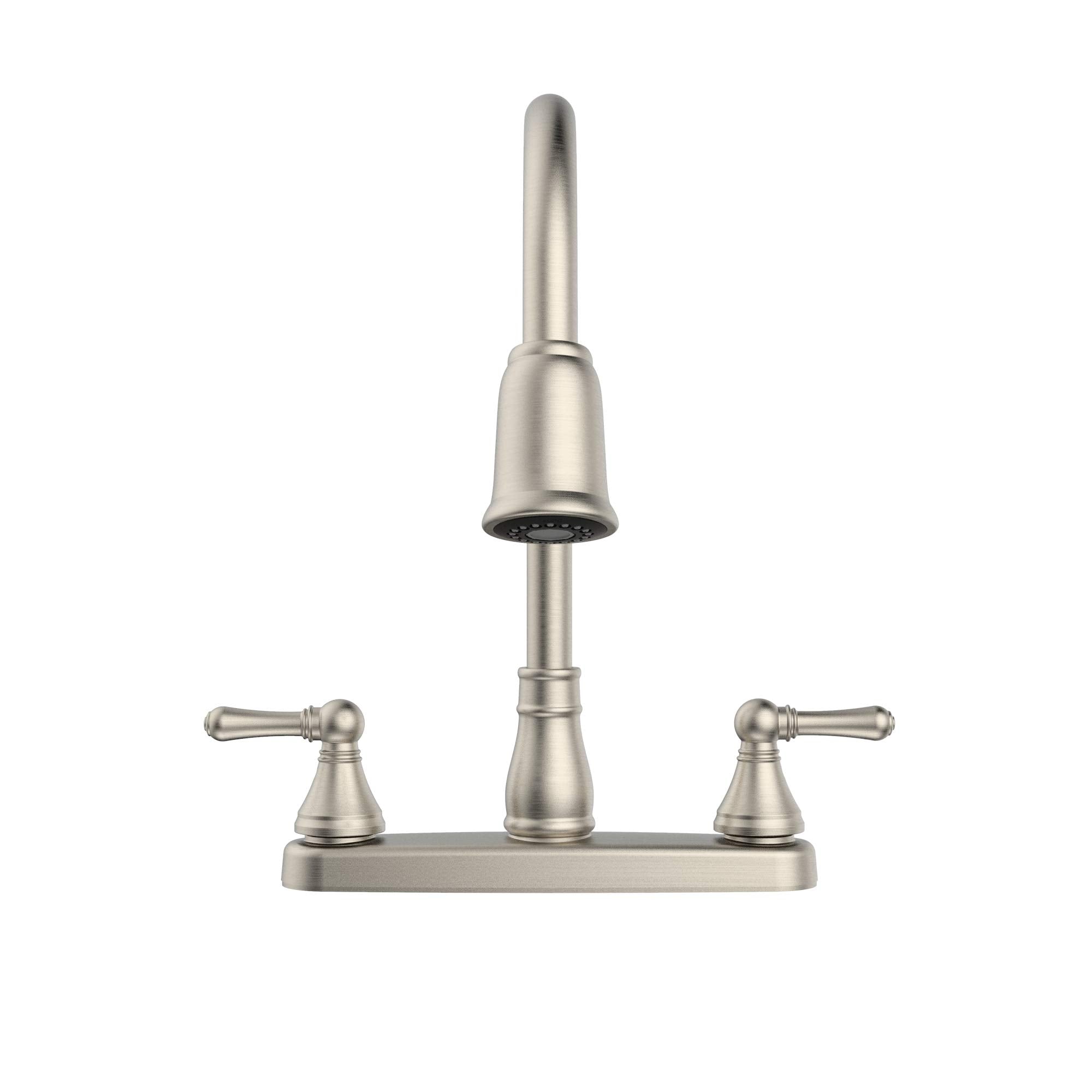 Belanger Ebe78Wbn2 Non-Metallic Two-Handle Pull-Down Sprayer Kitchen Faucet, Brushed Nickel