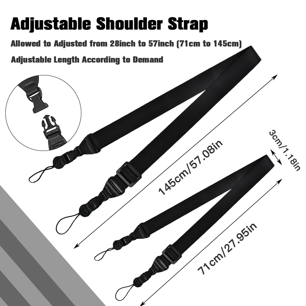 Foccts 3 Pack Adjustable Shoulder Strap, Nylon Neck Lanyard For Ipad, Tablet Lanyard Strap Replacement Shoulder Strap For Ipad Case Tablet Case, Camera Binocular Crossbody Laptop Luggage Bag