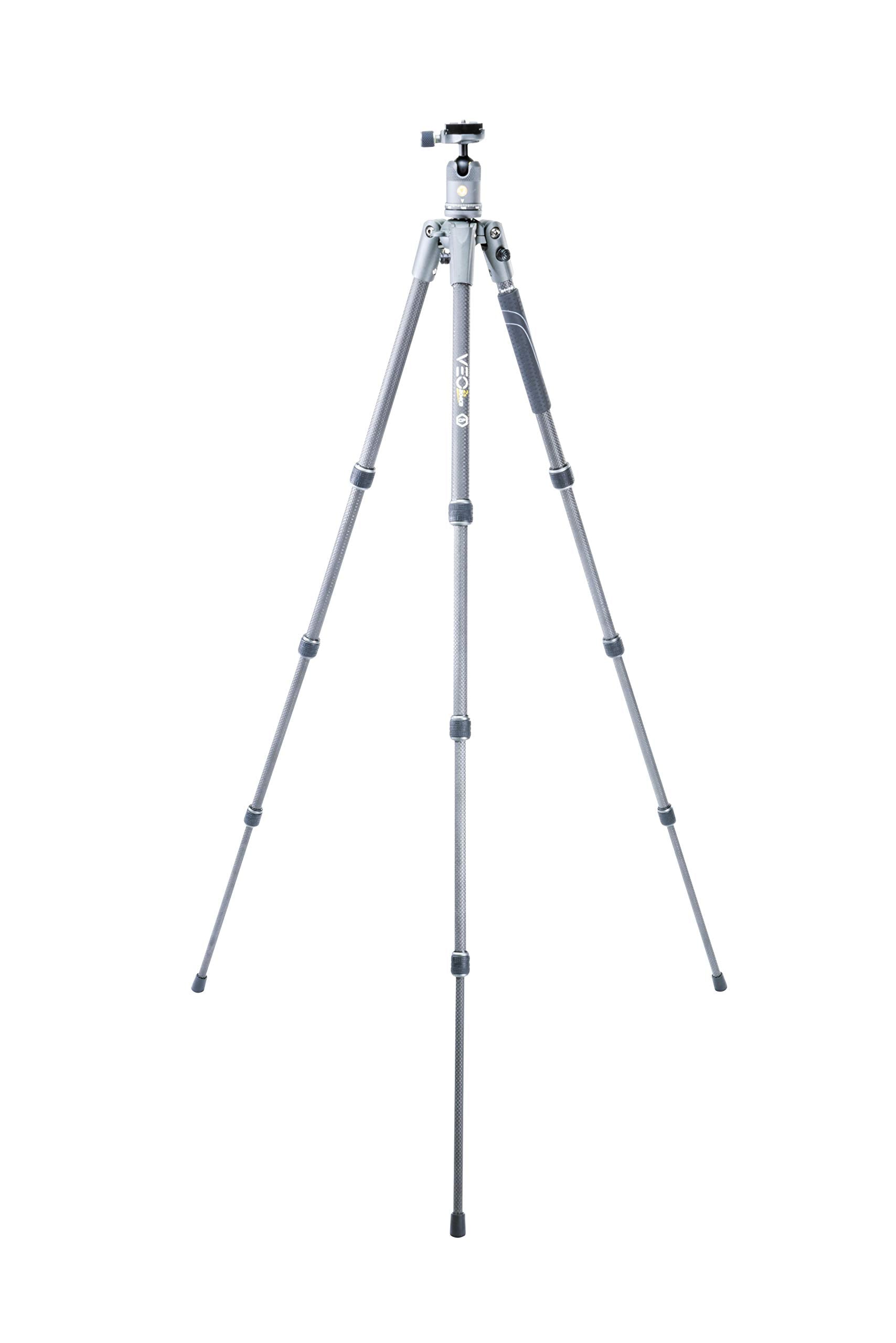 Vanguard Veo2S204Cb Carbon Fiber Travel Tripod With Ball Head, Monopod Option, Smart Phone Holder, Spiked Feet, And Tripod Bag
