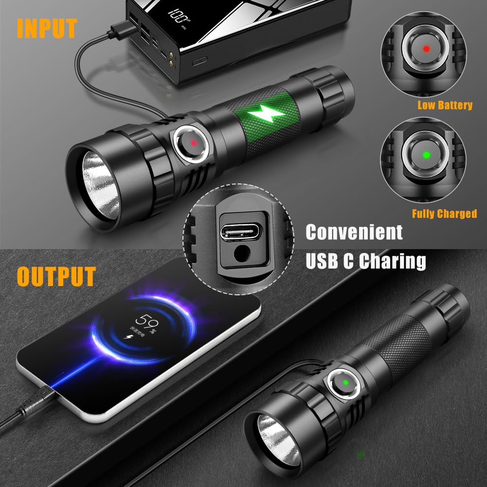 Uniquefire 501B-Pro 395Nm Uv Flashlight, High Power 10W Usb Rechargeable Uv Resin Light, 2 Mode Led Handheld Uv Flashlights Powerful Handheld Detector For Pet Urine, Fluorescence Etc.