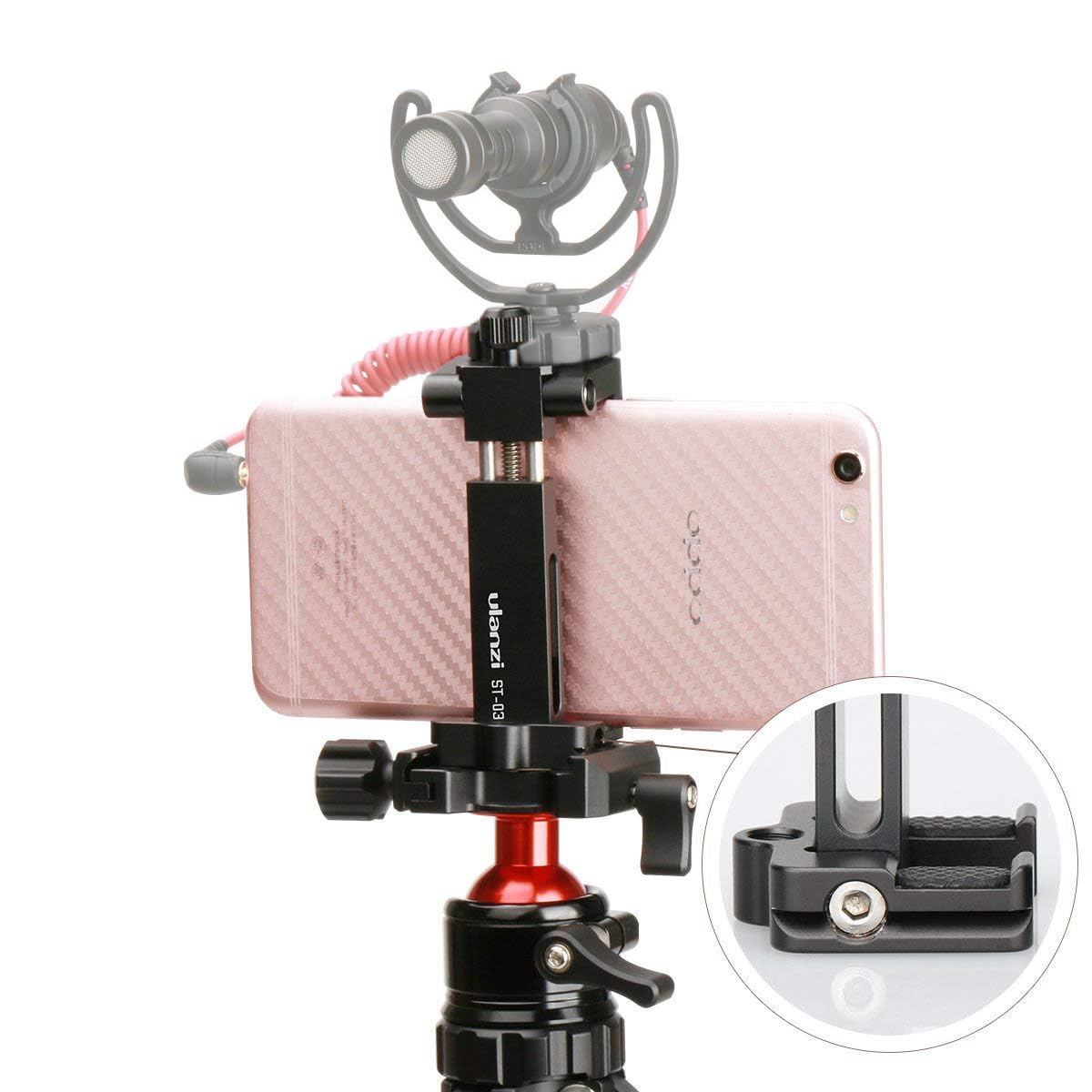 Ulanzi St-03 Metal Smart Phone Tripod Mount With Cold Shoe Mount And Arca-Style Quick Release Plate For Iphone Xs Xs Max X 8 7 Plus Samsung,Cell Phone Tripod Holder Clip Adapter For Joby Gorillapod