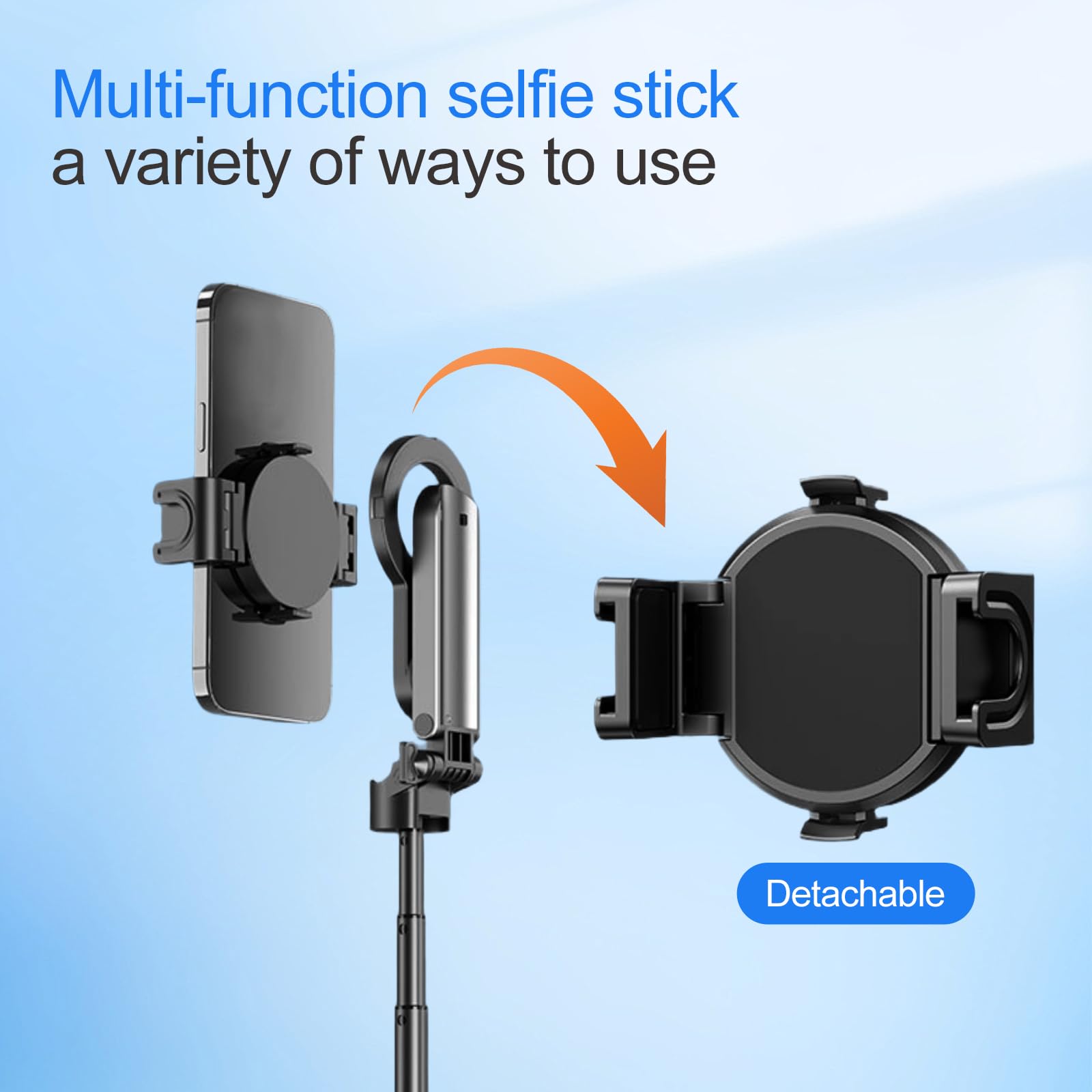 Crideng Magnetic Selfie-Stick Tripod, Travel Tripod Stand With Remote Control & Fill Light, Portable Retractable Cell Phone Tripod For Photography And Videography (Blacktripod)