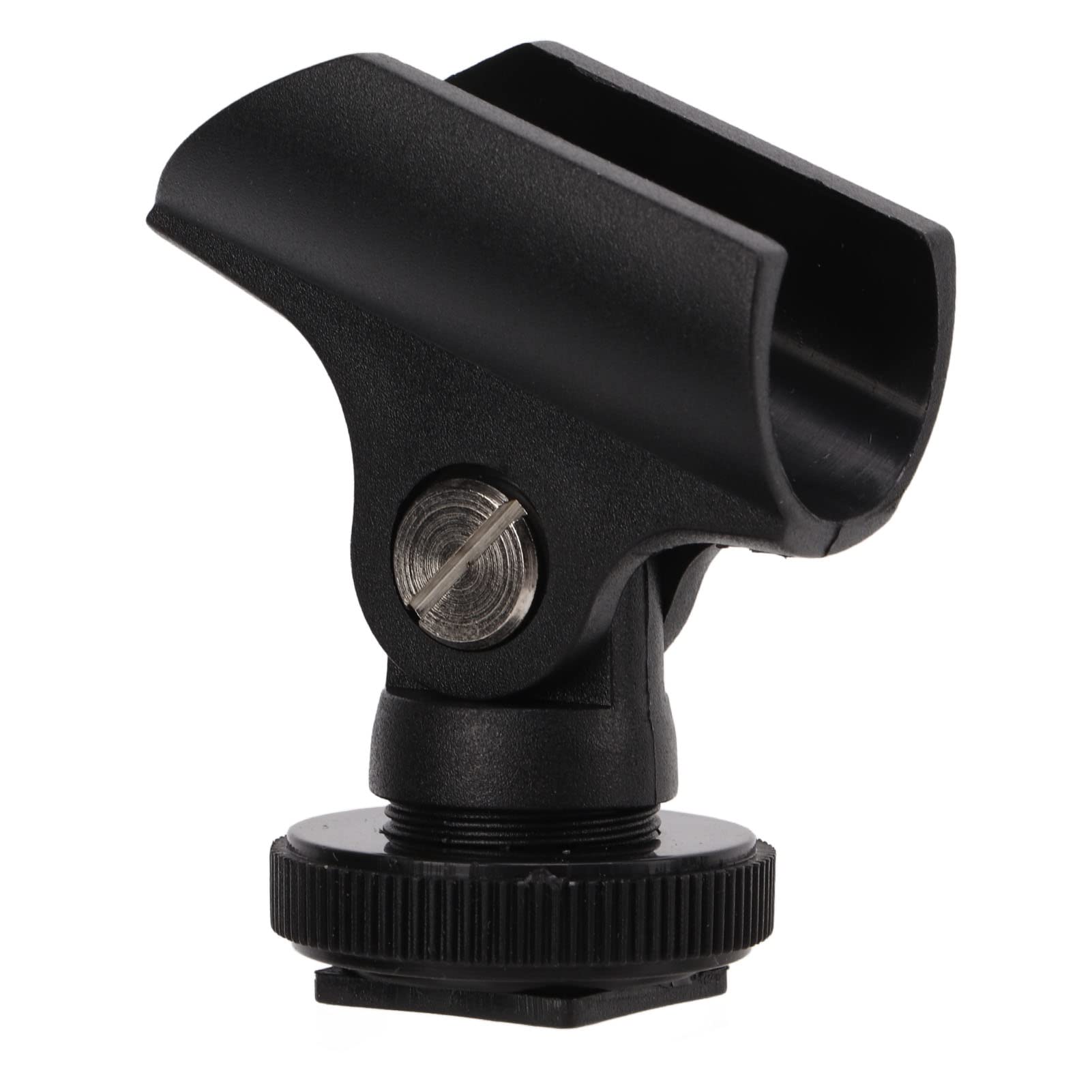 Zyyini Microphone Clip Holder, Plastic Mic Clip Stand For 1.95Cm/0.8In Microphones, With 1/4 Inch Screw Hole & Cold Shoe Mount, For Tripod/Camera