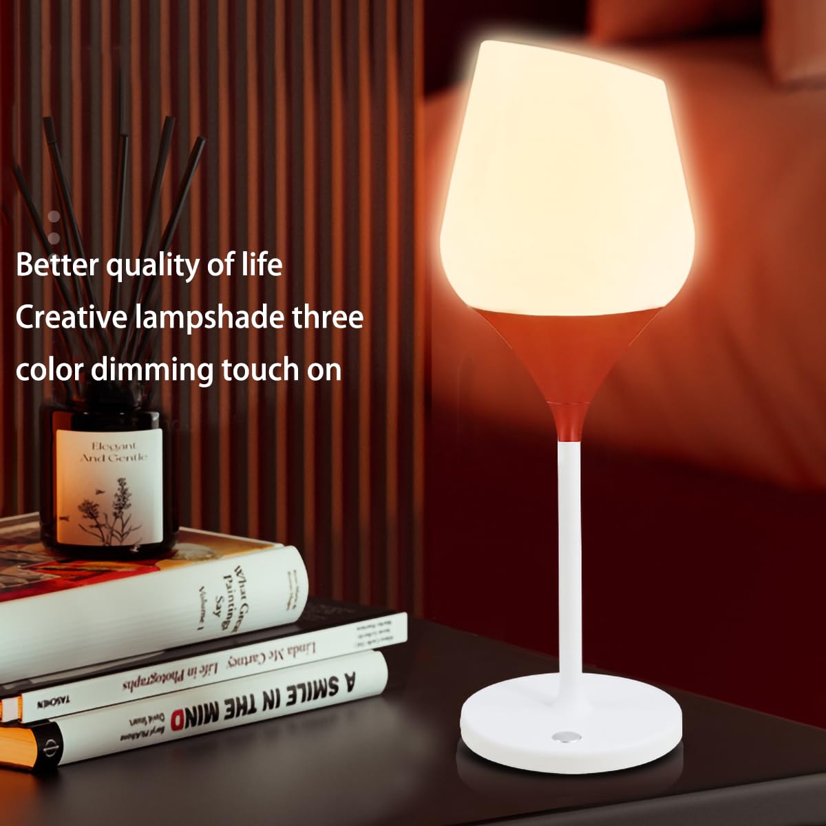 Aokzxc Cordless Lamp For Bedroom, Battery Powered Bedside Lamps, 3 Light Modes Touch Lamp For Nightstand, Rechargeable Table Lamp, Small Table Lamp For Restaurant/Bars/Home Patio