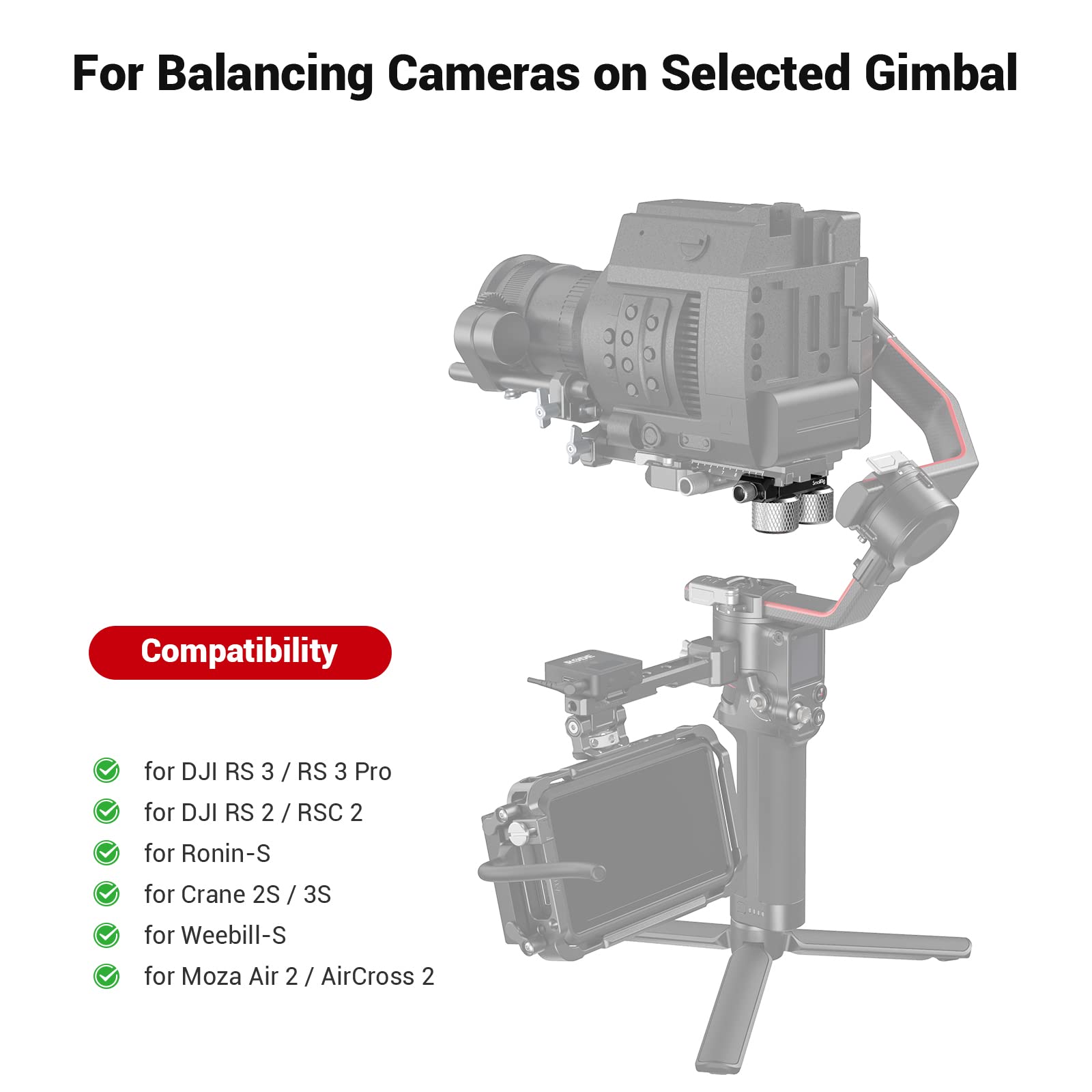 Smallrig Counterweight Kit Compatible With Dji Rs2/Rsc2/Rs 3/Rs 3 Pro And For Zhiyun Crane 2S/3S/Weebill S And For Moza Air 2/Aircross 2 Gimbal Stabilizers - 3125