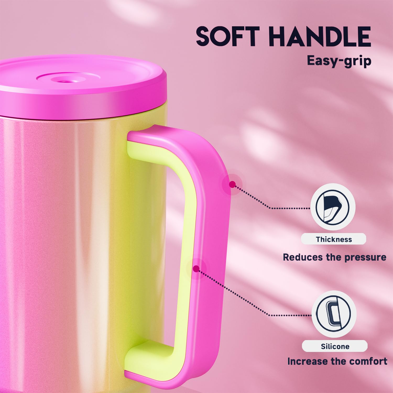 Meoky 24 Oz Tumbler With Handle And Straw, 100% Leak-Proof Tumbler With Lid And Straw