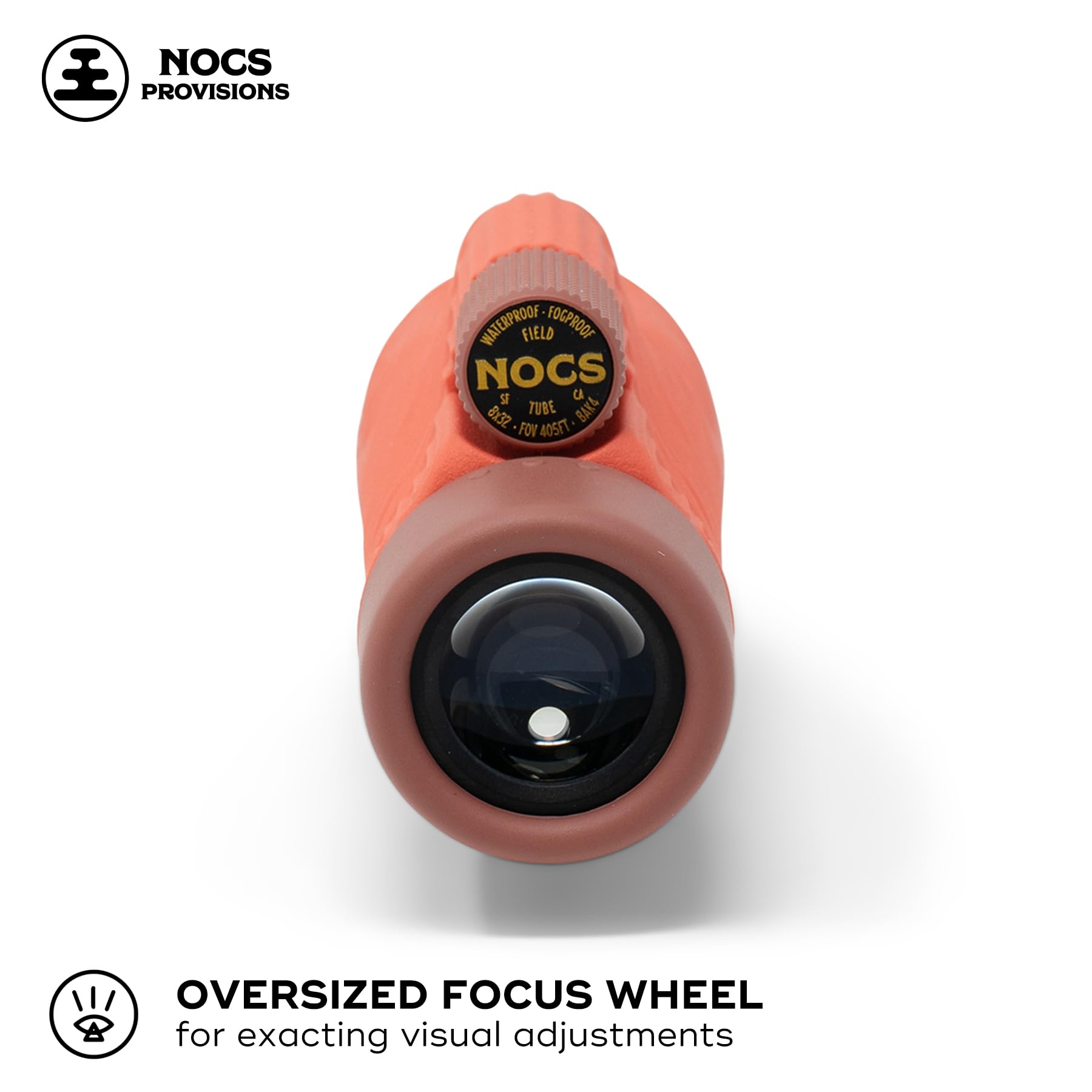 Nocs Provisions Field Tube 8X32 Waterproof Monocular, 8X Magnification Telescope, Bak4 Prism, Wide Field Of View For Bird Watching, Backpacking & Wildlife Viewing - Coral Red