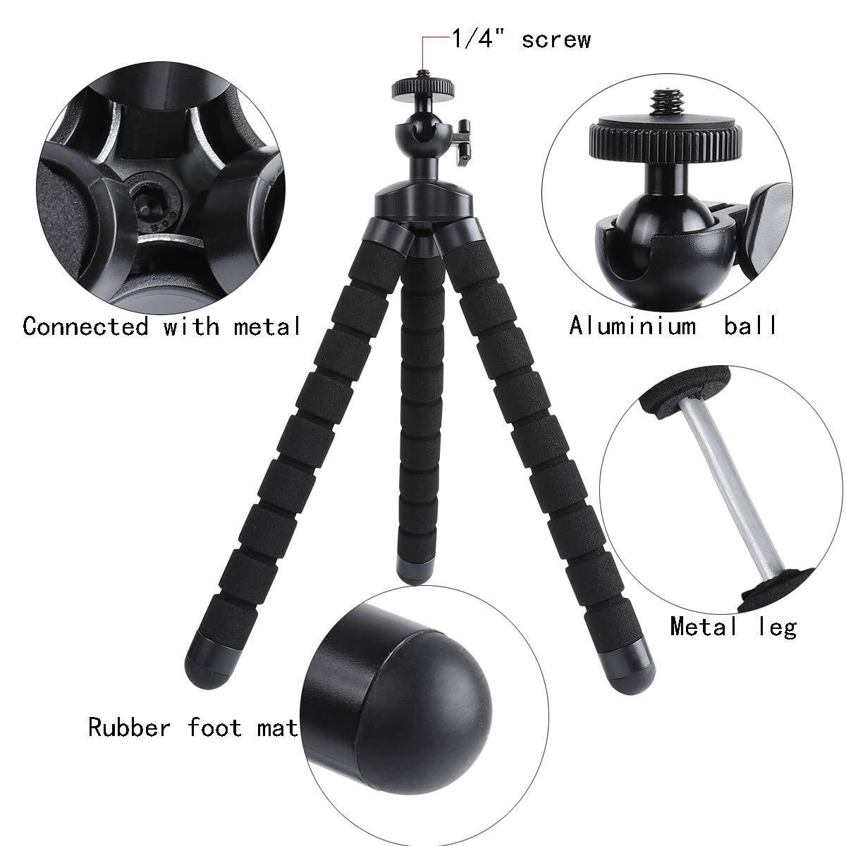 Fpn Magnetic Flexible Tripod For Iphone, Mini Bendable Tripod Stand With Wireless Remote For Magsafe, Compatible With Iphone 16 15 Plus Pro Max 14 13 12 Series