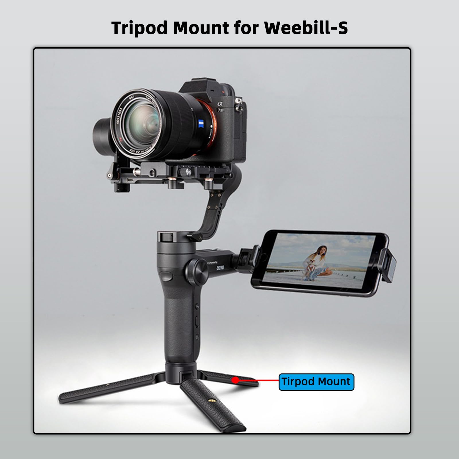 Cofunkool Mini Tripod Handle Grip For Gimbal Stabilizer, Weebill, Crane, Dji Ronin, Camera, Webcam, Projector, Phone Holder, Osmo Mobile