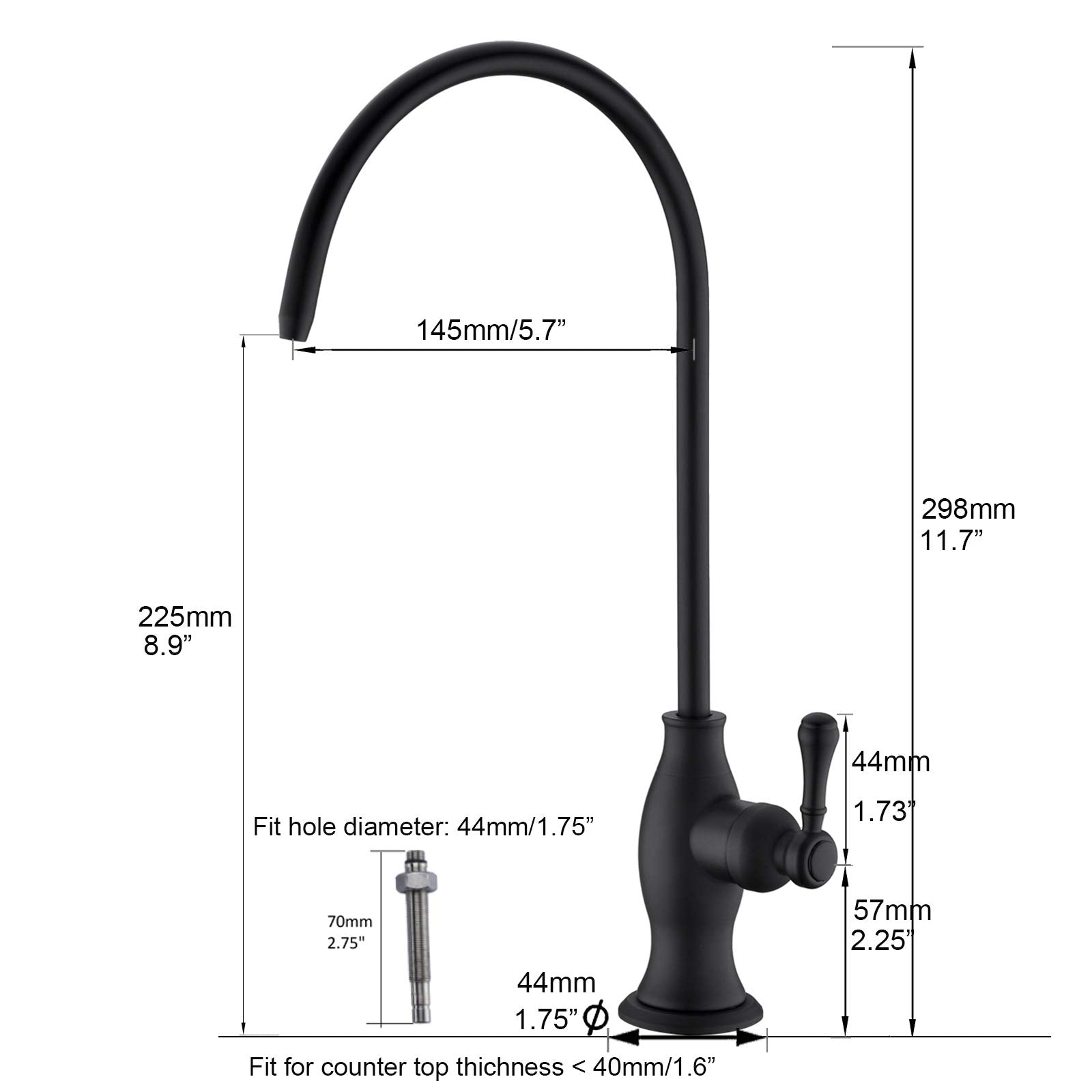 Delle Rosa Drinking Water Purifier Faucet, Water Faucet, Commercial Water Filtration Faucet For Under Sink Water Filter System Oil Rubbed Bronze Kitchen Bar Sink Drinking Water Faucet