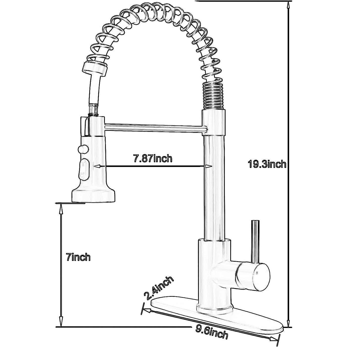 Gulica White Kitchen Faucet, Commerical Kitchen Faucet With Pull Out Sprayer And Deck Plate, Pre-Rinse, 360 Swivel High Arc Spring