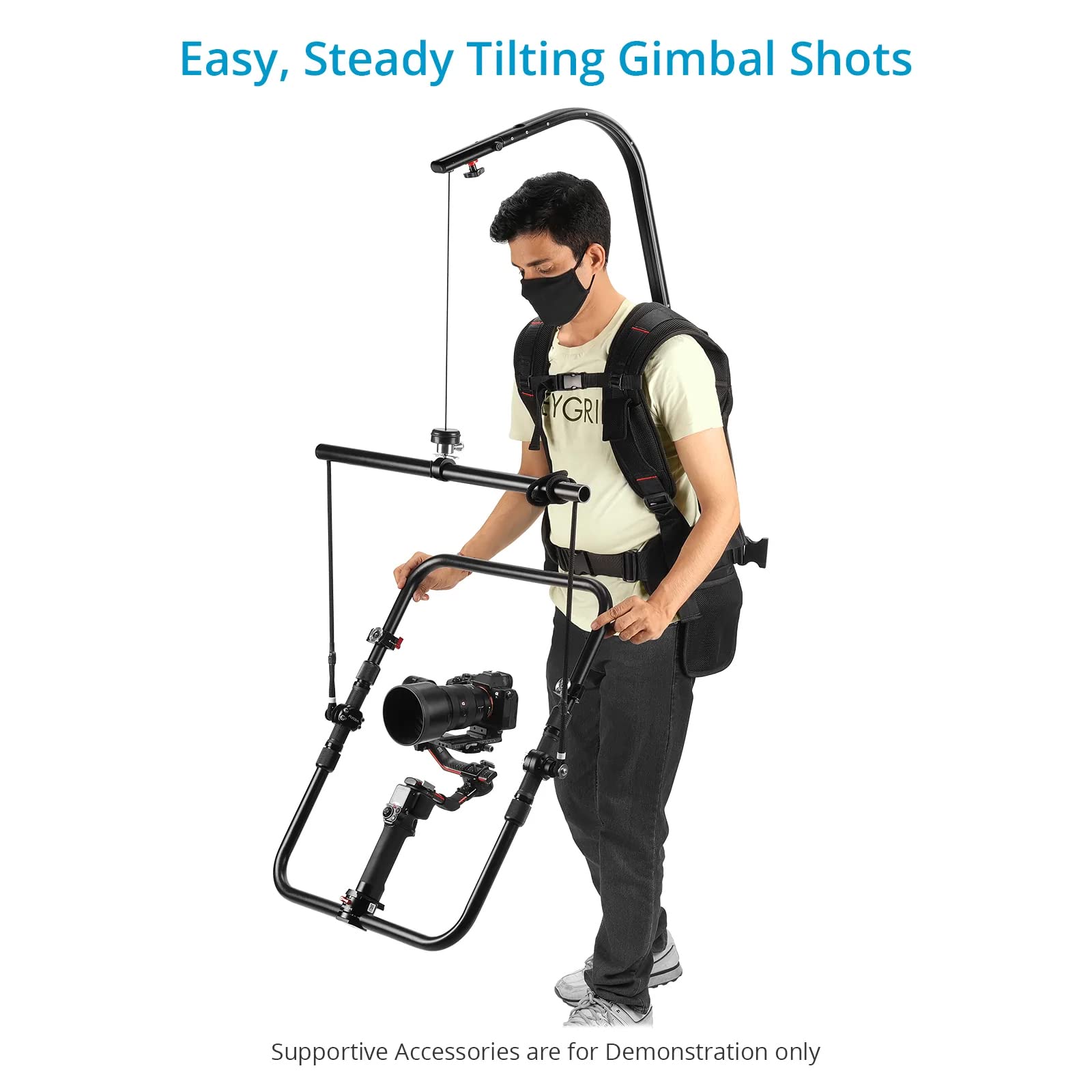 Flycam Flowline Camera Gimbal Tilt Control Kit For Flowline Rigs & Star Ring. 26.8" Crossbar For Flowline Top Bar. Tilt Range: Up To 90°. (Flcm-Fln-Tc)