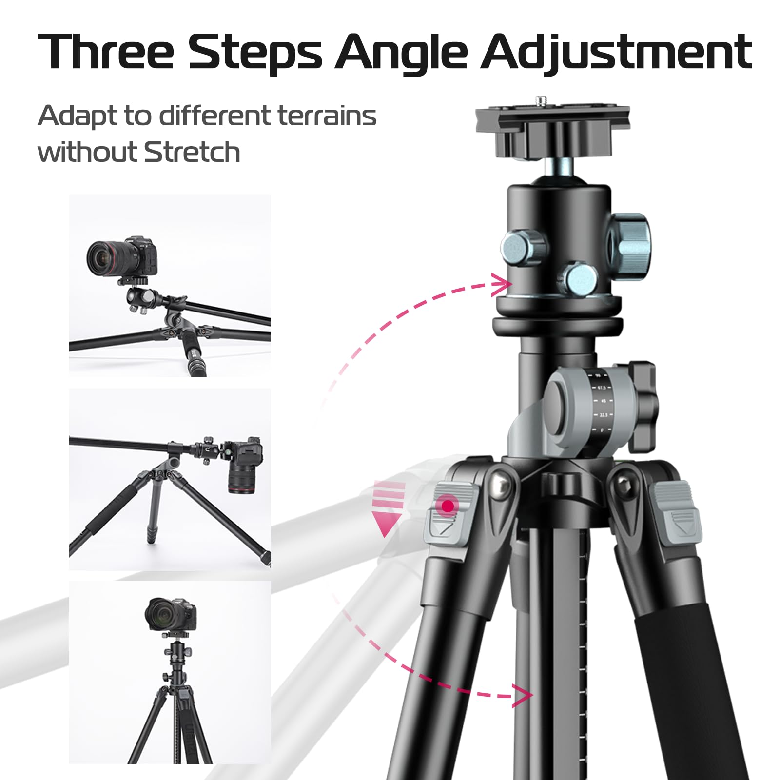 Ulanzi Camera Tripod Monopod 70 Inch, Mt-59 Multifunction Travel Tripods With Metal Ball Head Aluminum, Horizontal Overhead Shooting With Center Column For Dslr Camera Video Camcorder Max Load 33Lb