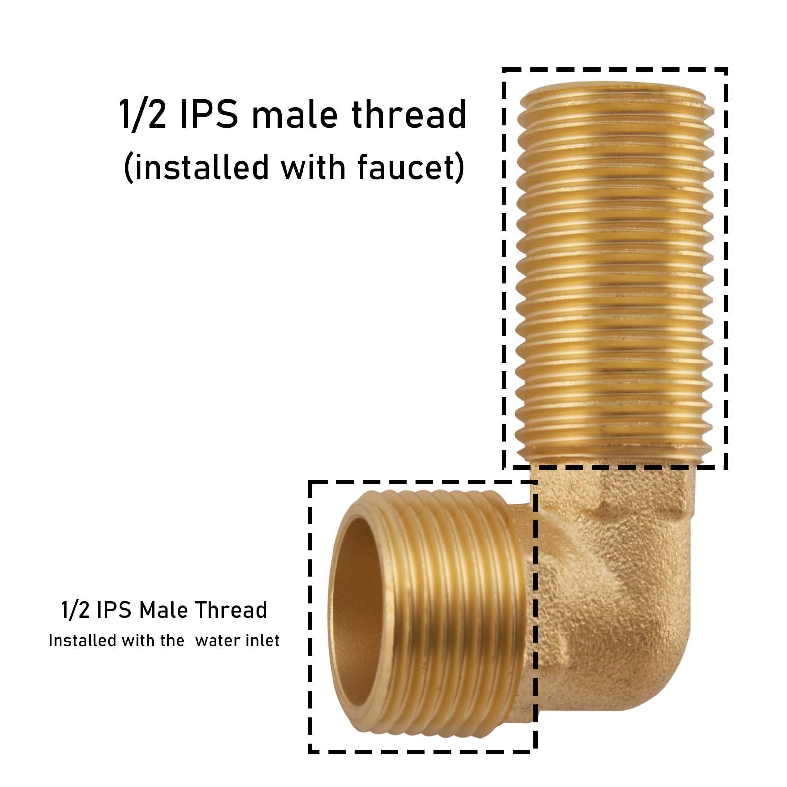 Aplwy Commercial Faucet Installation Kit, 1/2" Ips Male X 1/2" Ips Male Faucet Adapter, Backsplash Mount Set For Stainless Steel Commercial Kitchen Prep & Utility Sink - 2Pcs