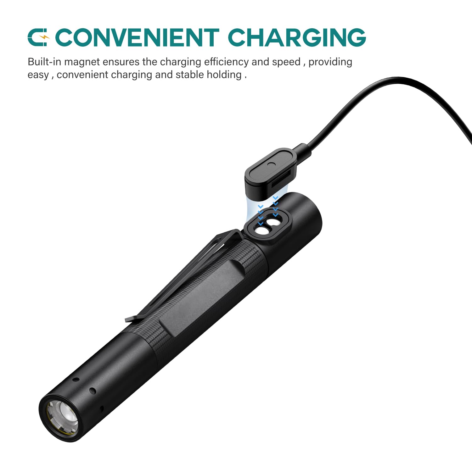 Tusita Magnetic Charger Cable Compatible With Ledlenser P&H Models Flashlight- 1.2M / 4Ft.