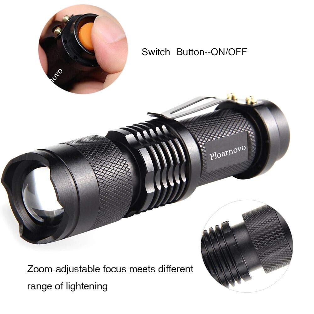 Ploarnovo Red Light Flashlight Single Mode Zoomable Powerful Red Flashlight For Astronomy, Aviation, Night Observation,3-Pack
