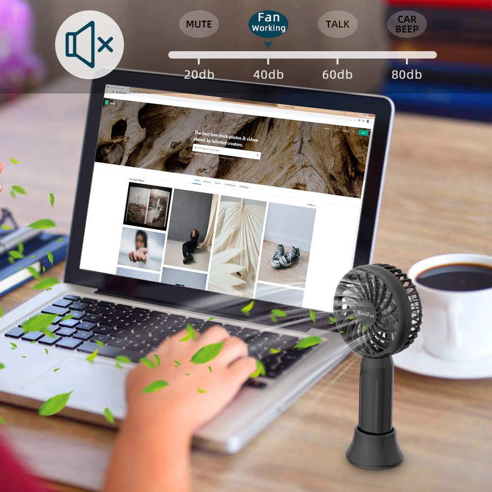 Handfan Mini Portable Handheld Fan, 3-Speeds Usb Rechargeable Pocket Fan With Natural Wind Mode